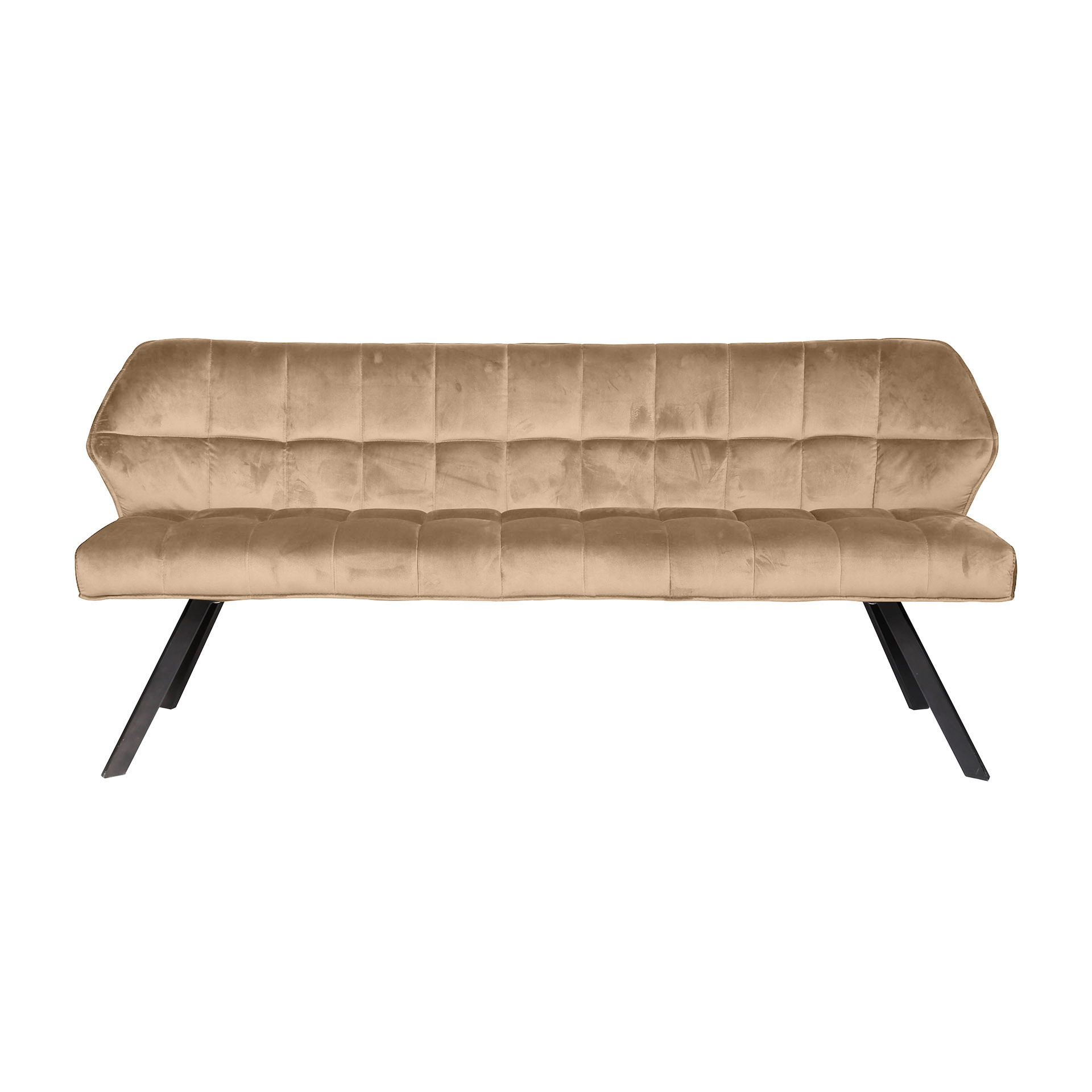 LifestyleFurn Eetkamerbank 'Thandie' Velvet, 180cm, kleur Champagne