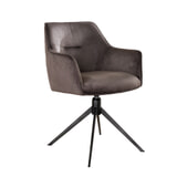 LifestyleFurn Draaibare Eetkamerstoel 'Lavonne' Velvet, kleur Antraciet
