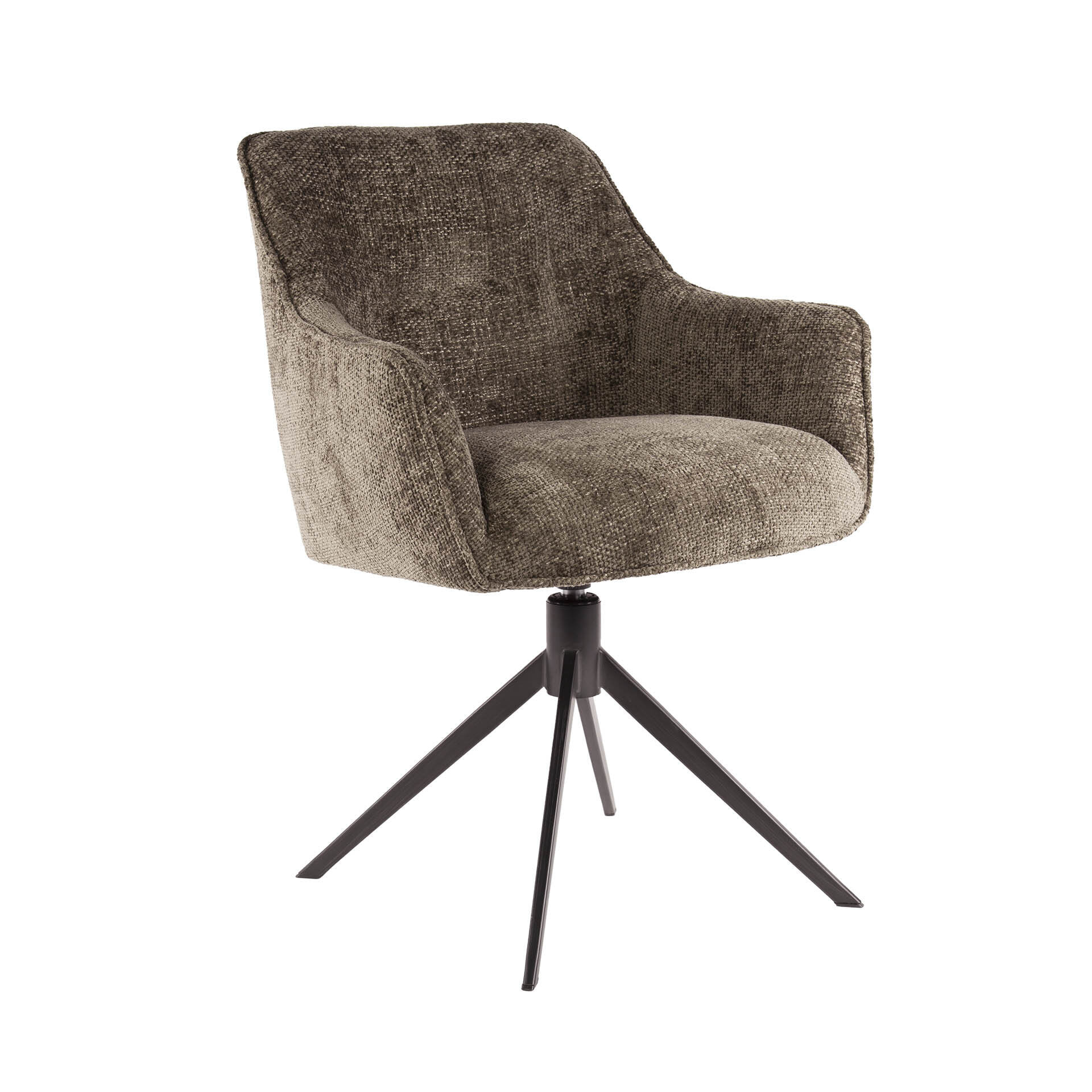 LifestyleFurn Draaibare Eetkamerstoel 'Lavonne' Chenille, kleur Taupe