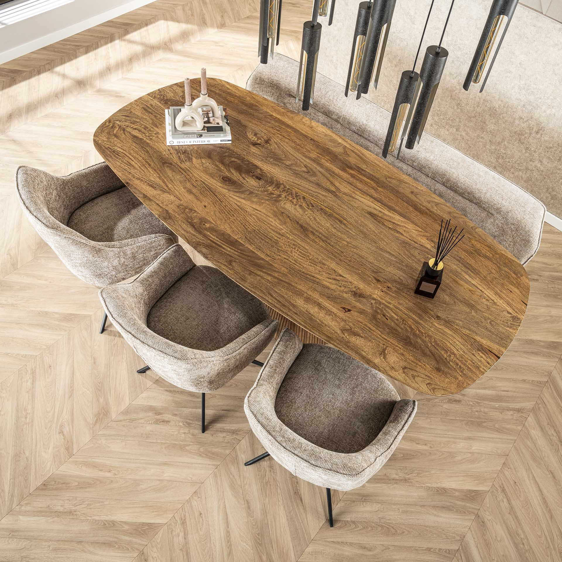 LifestyleFurn Draaibare Eetkamerstoel 'Lavonne' Hoven, kleur Zand