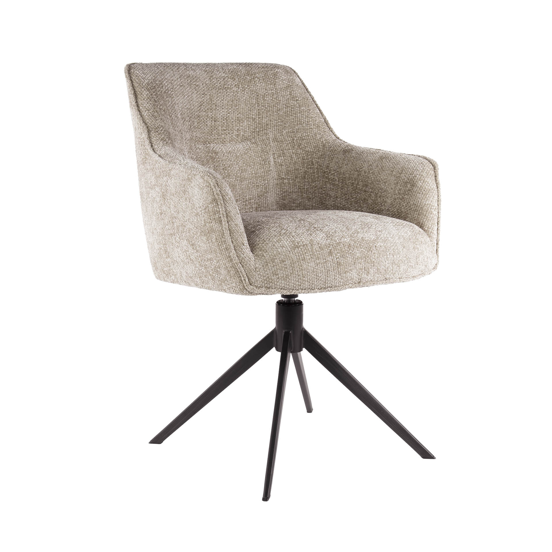 LifestyleFurn Draaibare Eetkamerstoel 'Lavonne' Chenille, kleur Zand
