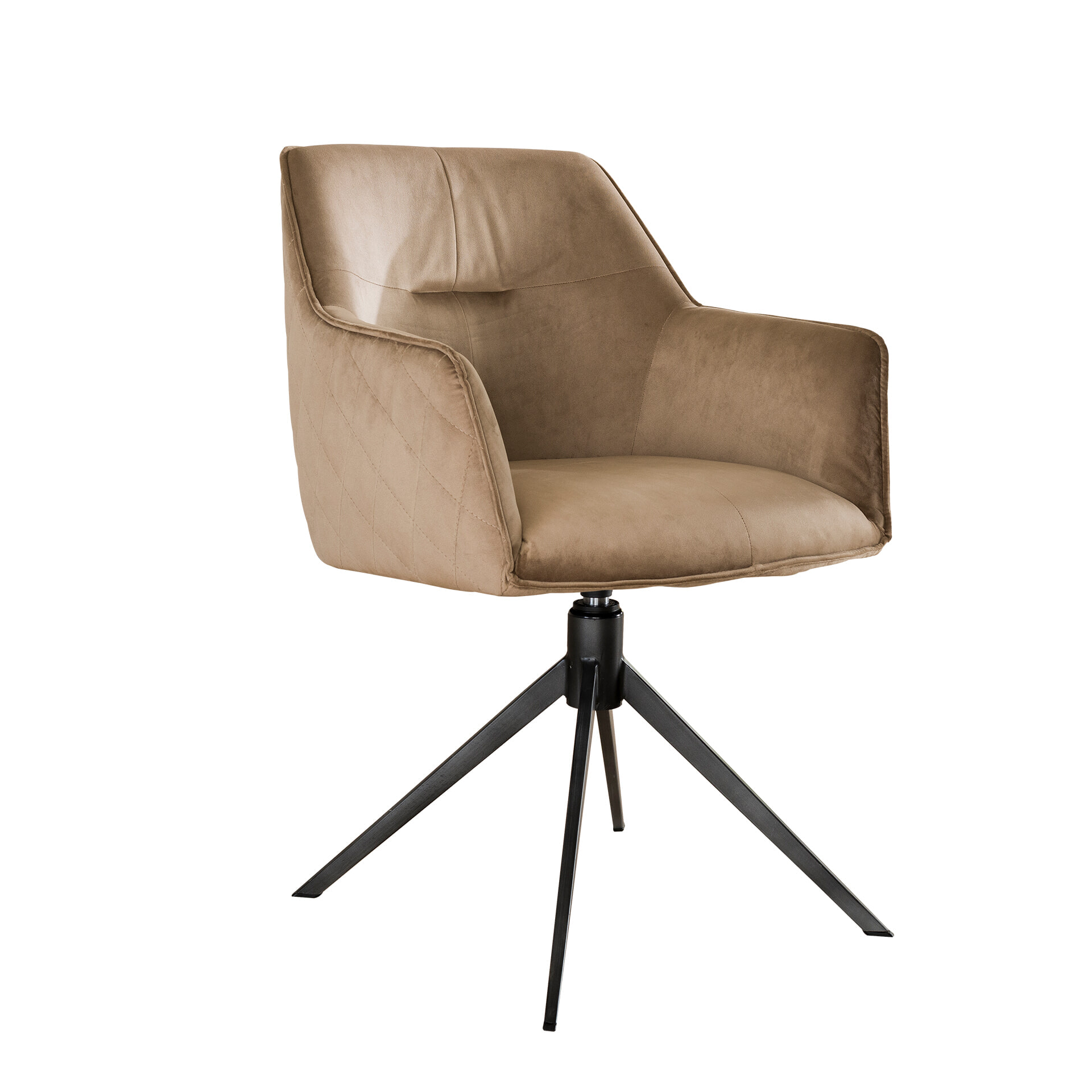 LifestyleFurn Draaibare Eetkamerstoel 'Lavonne' Velvet, kleur Champagne