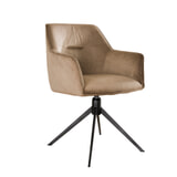 LifestyleFurn Draaibare Eetkamerstoel 'Lavonne' Velvet, kleur Champagne