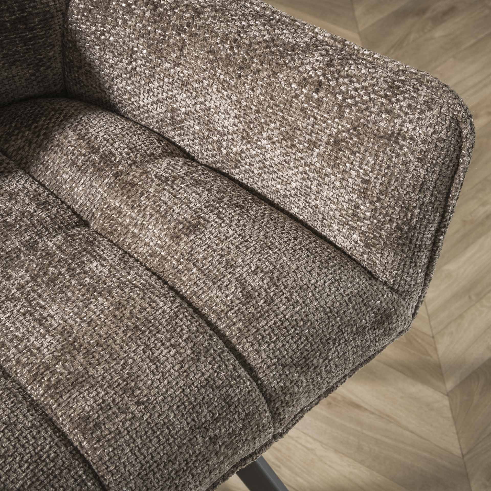 LifestyleFurn Eetkamerbank 'Lavonne' Chenille, 188cm, kleur Taupe