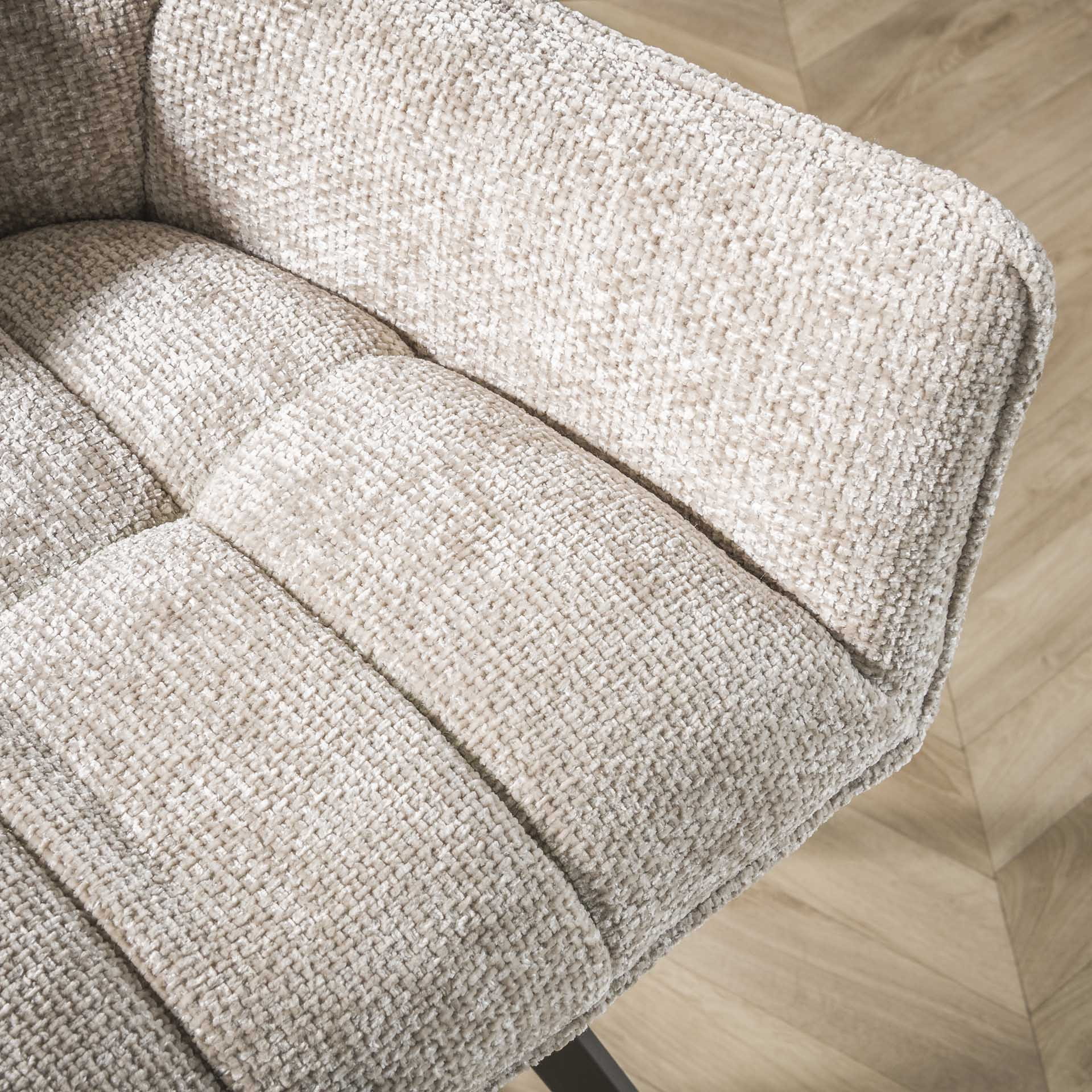LifestyleFurn Eetkamerbank 'Lavonne' Chenille, 188cm, kleur Zand
