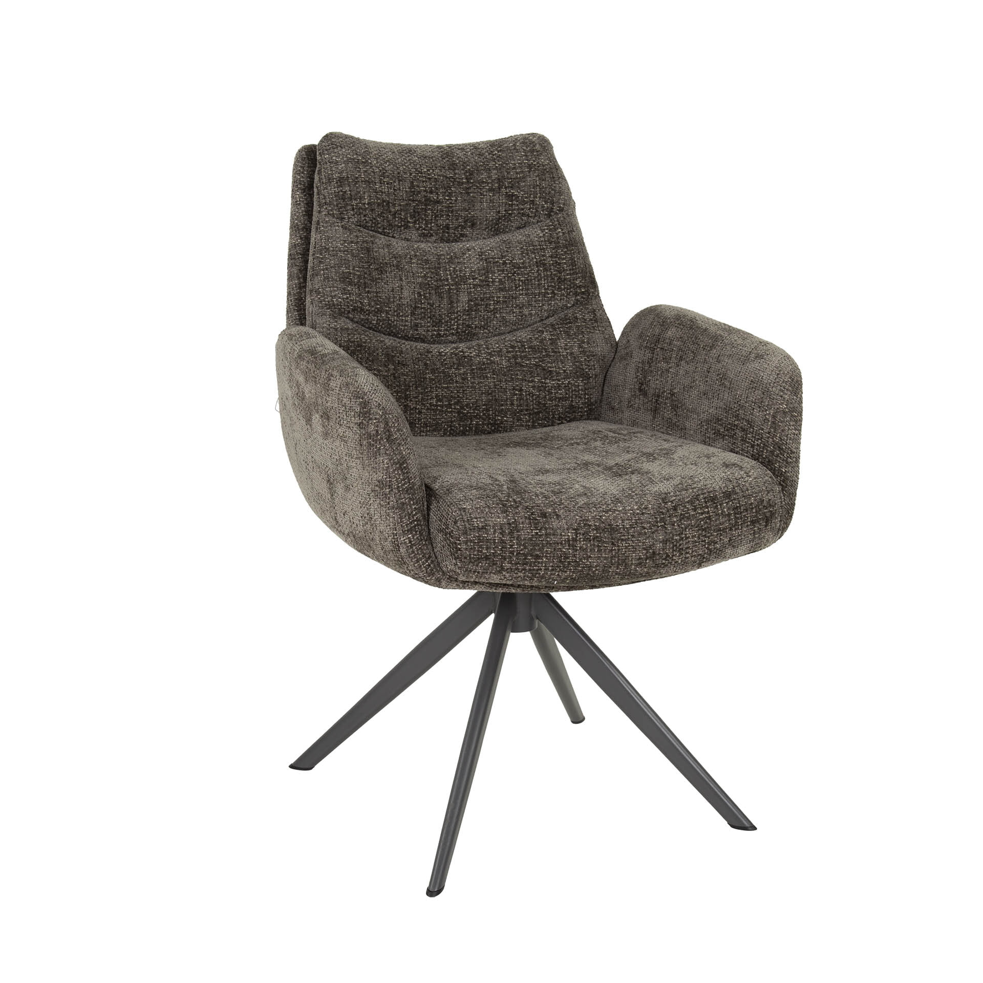 LifestyleFurn Draaibare Eetkamerstoel 'Kristee' Chenille, kleur Taupe