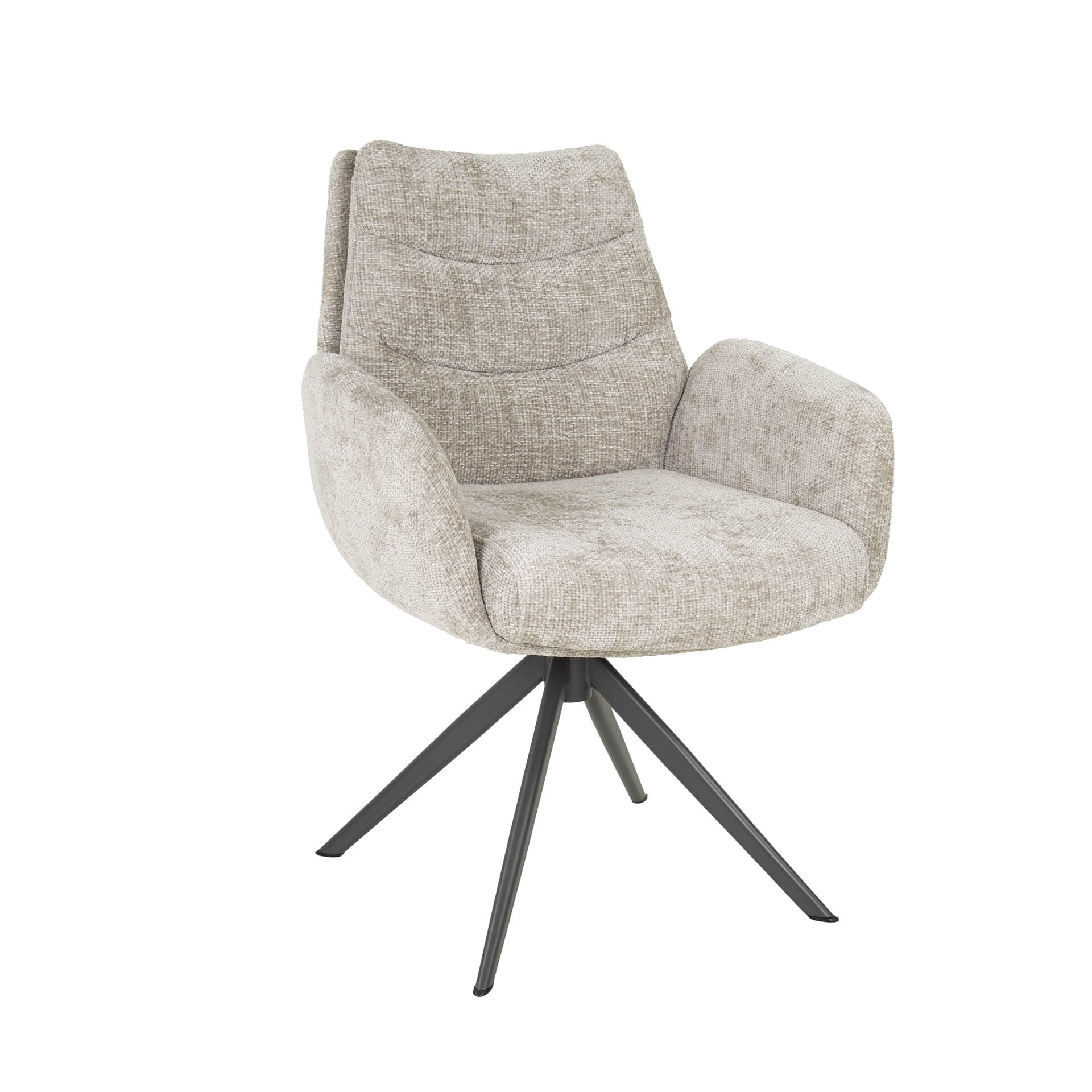 LifestyleFurn Draaibare Eetkamerstoel 'Kristee' Chenille, kleur Zand