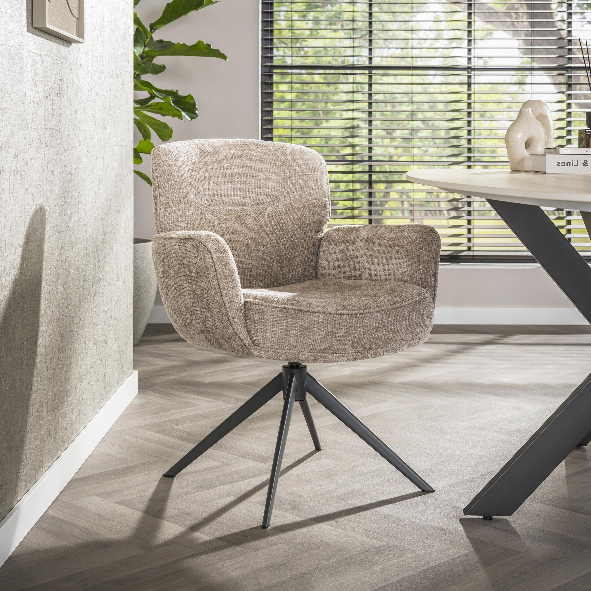 LifestyleFurn Draaibare Eetkamerstoel 'Laisa' Chenille