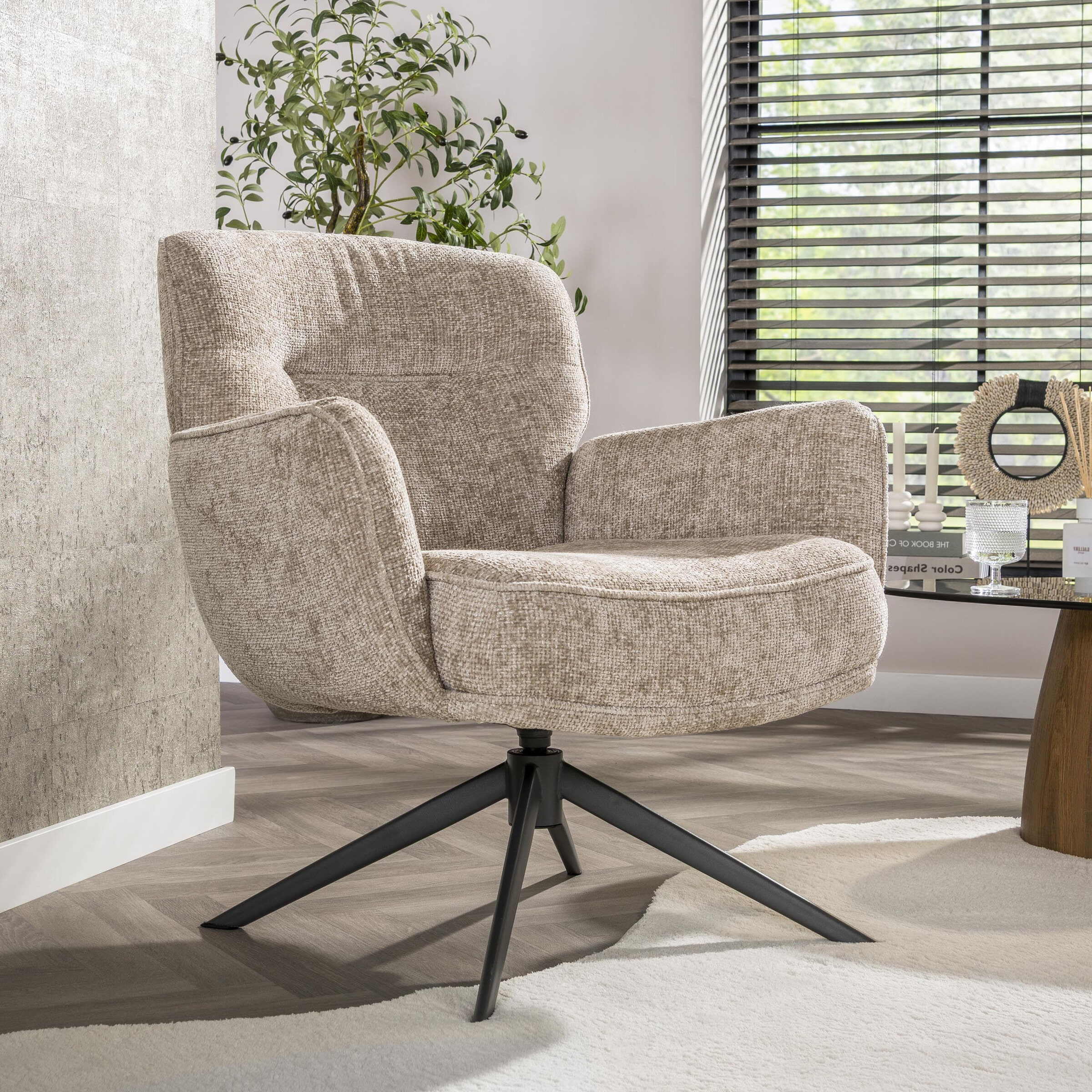 LifestyleFurn Draaifauteuil 'Laisa' Chenille