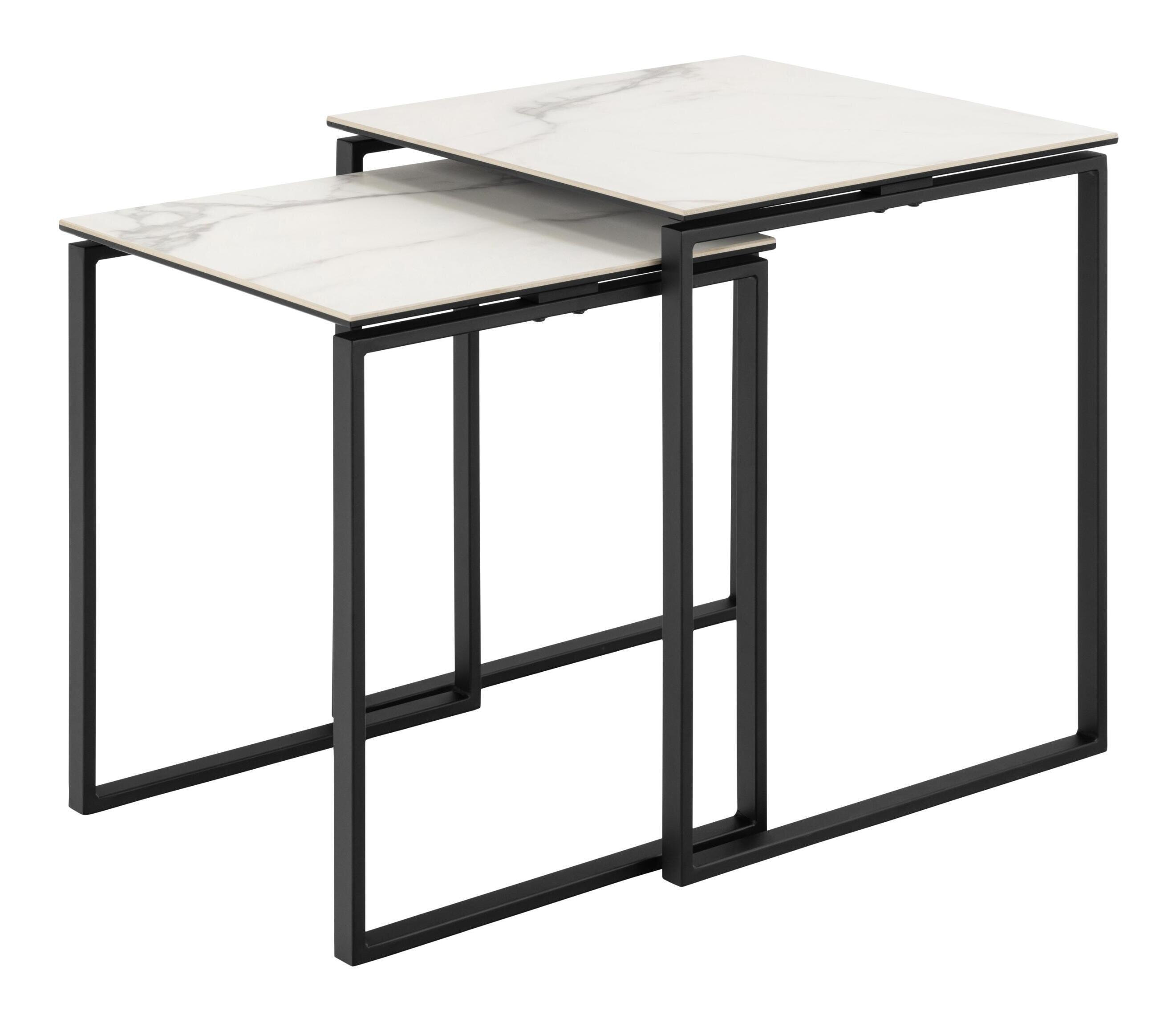 Bendt Salontafel 'Lone' Keramiek, Set van 2 stuks, kleur Wit