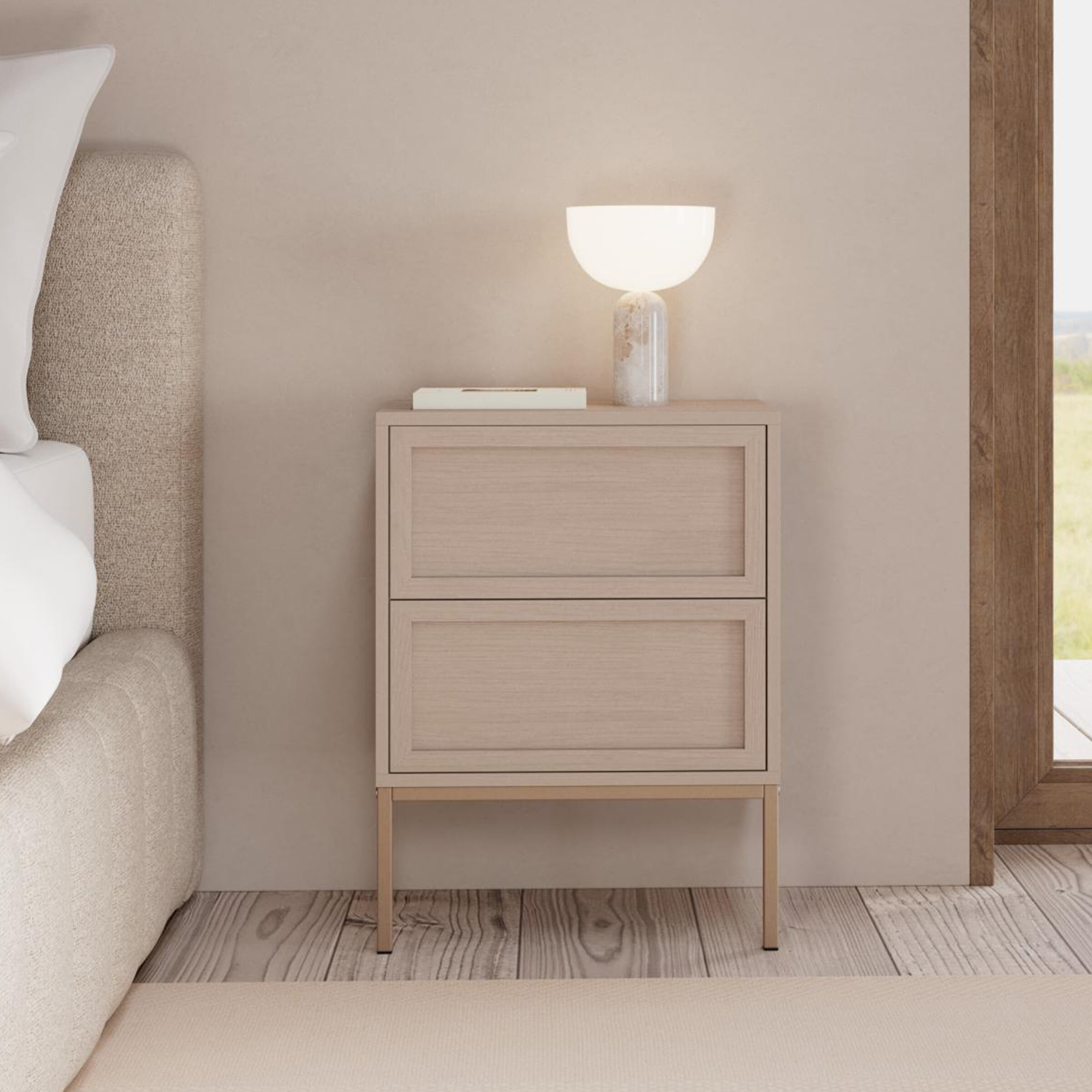 Bendt Nachtkastje 'Nakea' Eikenlook, Met 2 laden