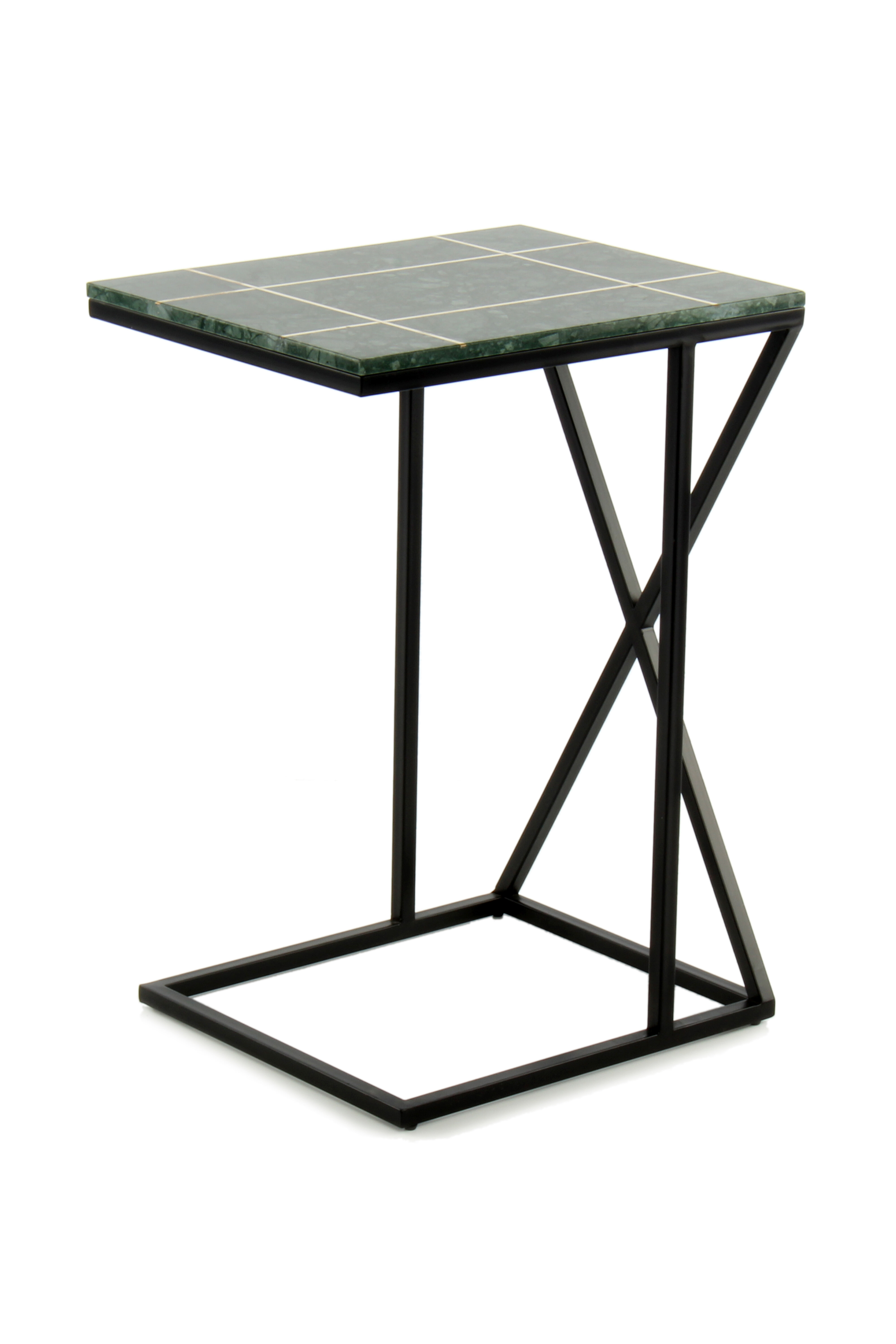 Kayoom Bijzettafel 'Louis' Marmer en staal, kleur groen Kayoom Bijzettafel 'Louis' Marmer en staal, kleur groen
