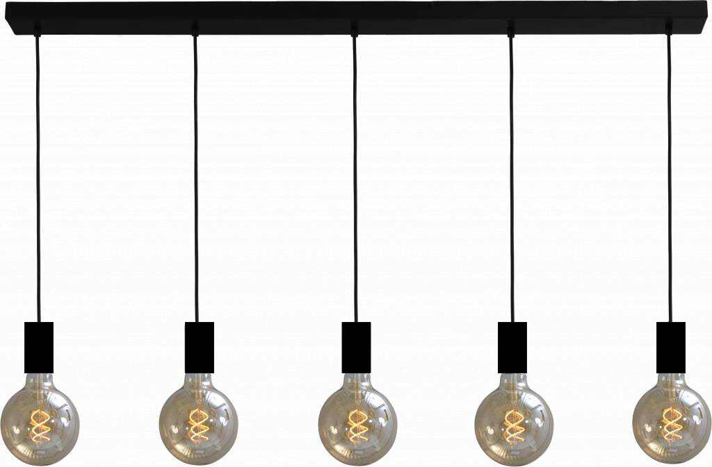 Urban Interiors hanglamp 'Bulby 5-lichts', kleur Zwart