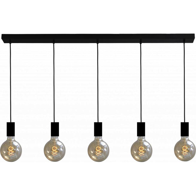 Urban Interiors hanglamp 'Bulby 5-lichts', kleur Zwart