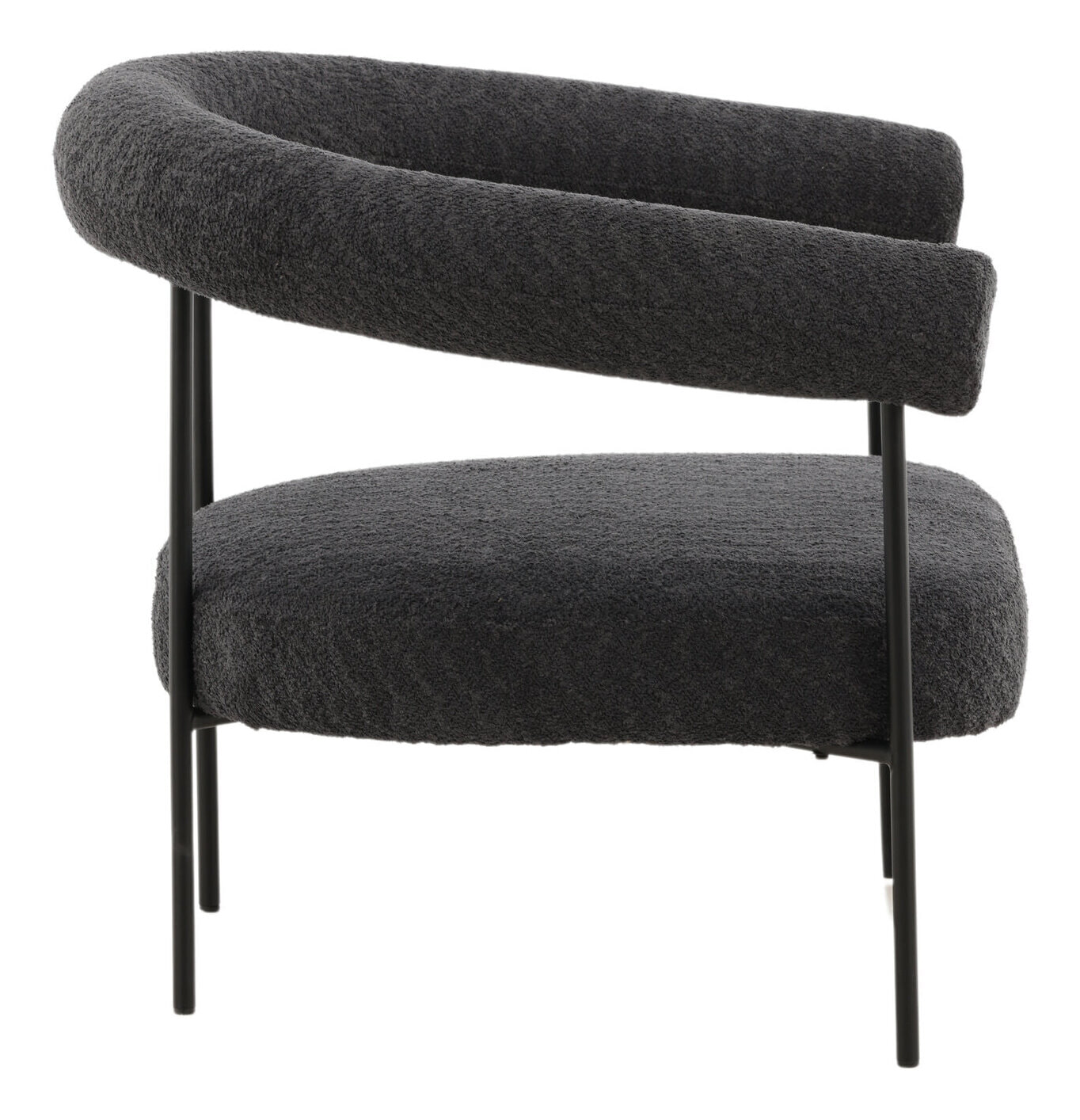 Nohr Fauteuil 'Mattheu' Bouclé, kleur Donkergrijs