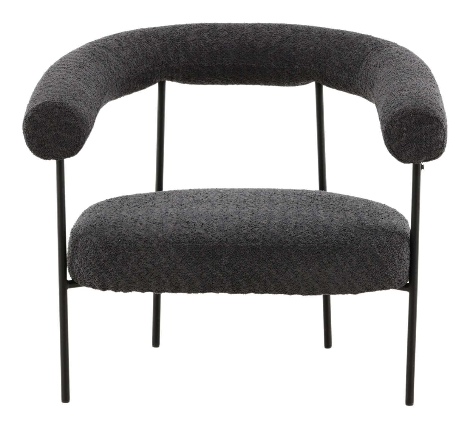 Nohr Fauteuil 'Mattheu' Bouclé, kleur Donkergrijs