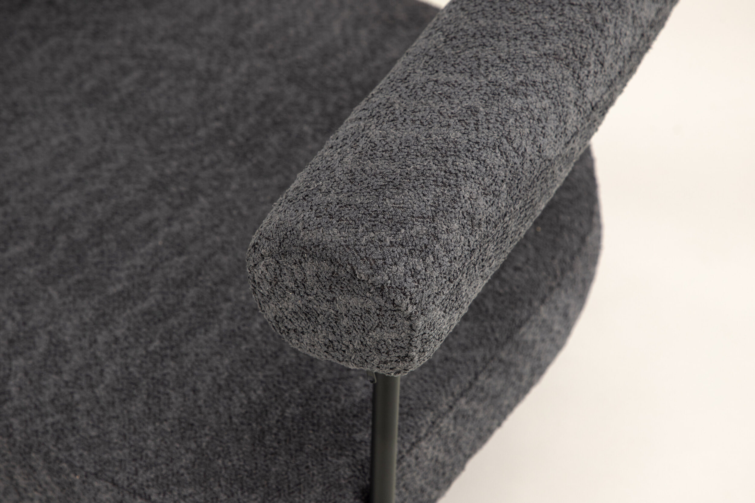 Nohr Fauteuil 'Mattheu' Bouclé, kleur Donkergrijs