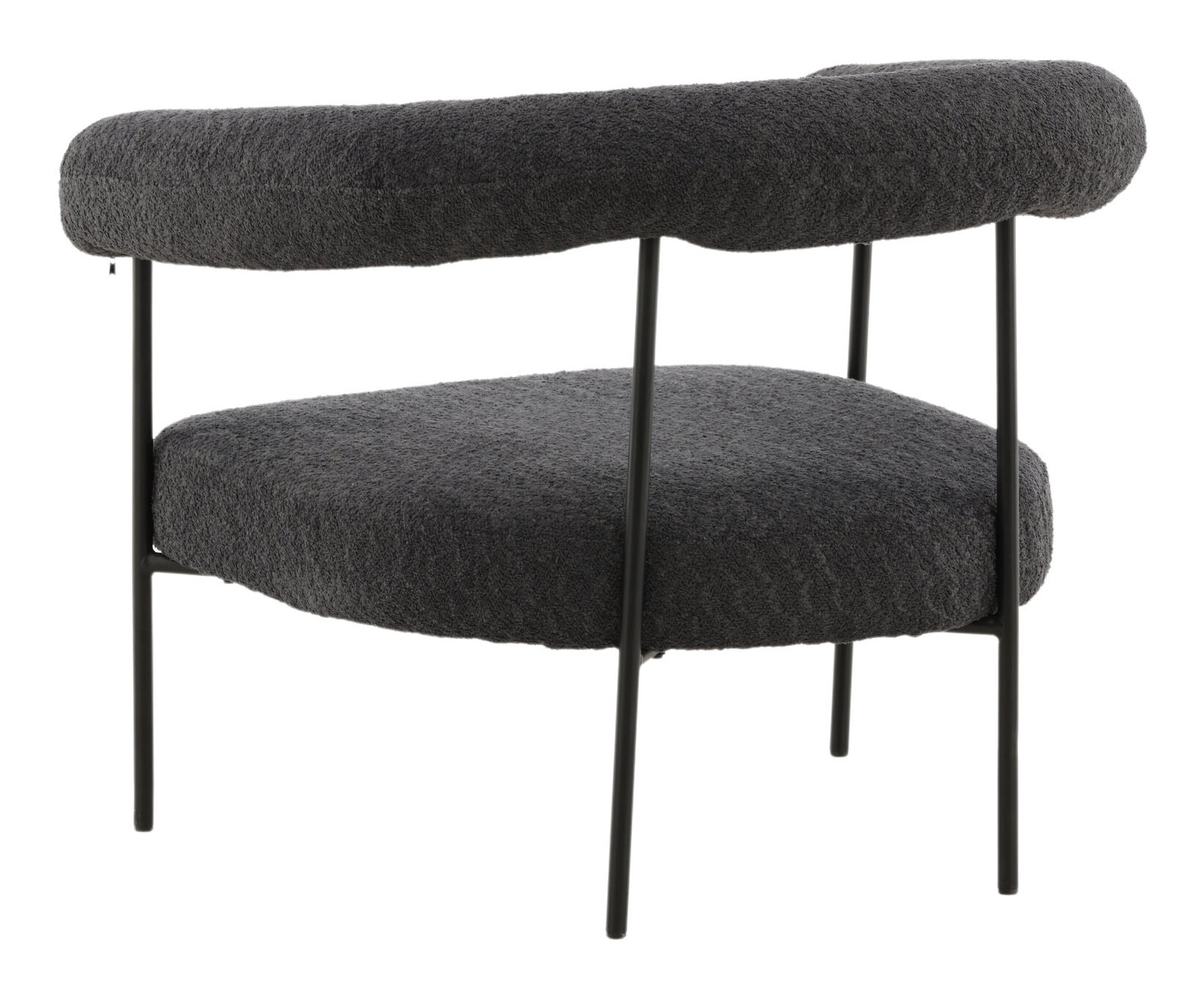 Nohr Fauteuil 'Mattheu' Bouclé, kleur Donkergrijs