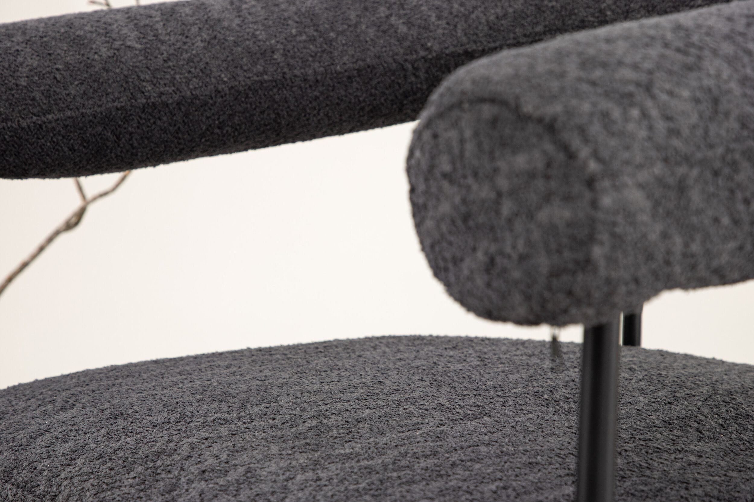 Nohr Fauteuil 'Mattheu' Bouclé, kleur Donkergrijs