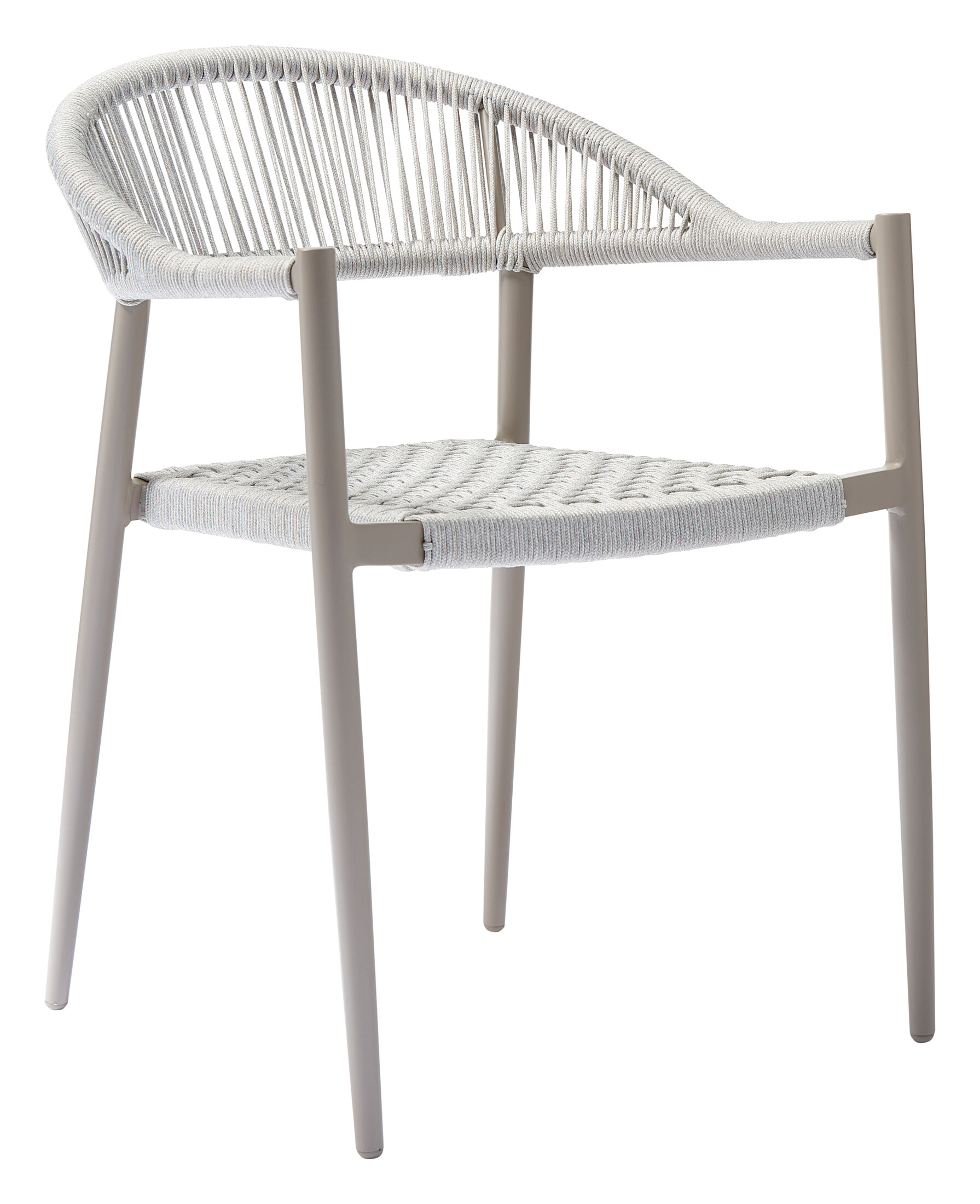 WOOOD Outdoor Eetkamerstoel 'Yellow' Geweven touw, kleur Lichtgrijs