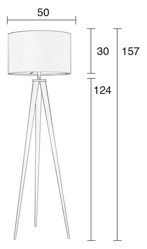 Zuiver Vloerlamp 'Tripod' 157cm, kleur Grijs