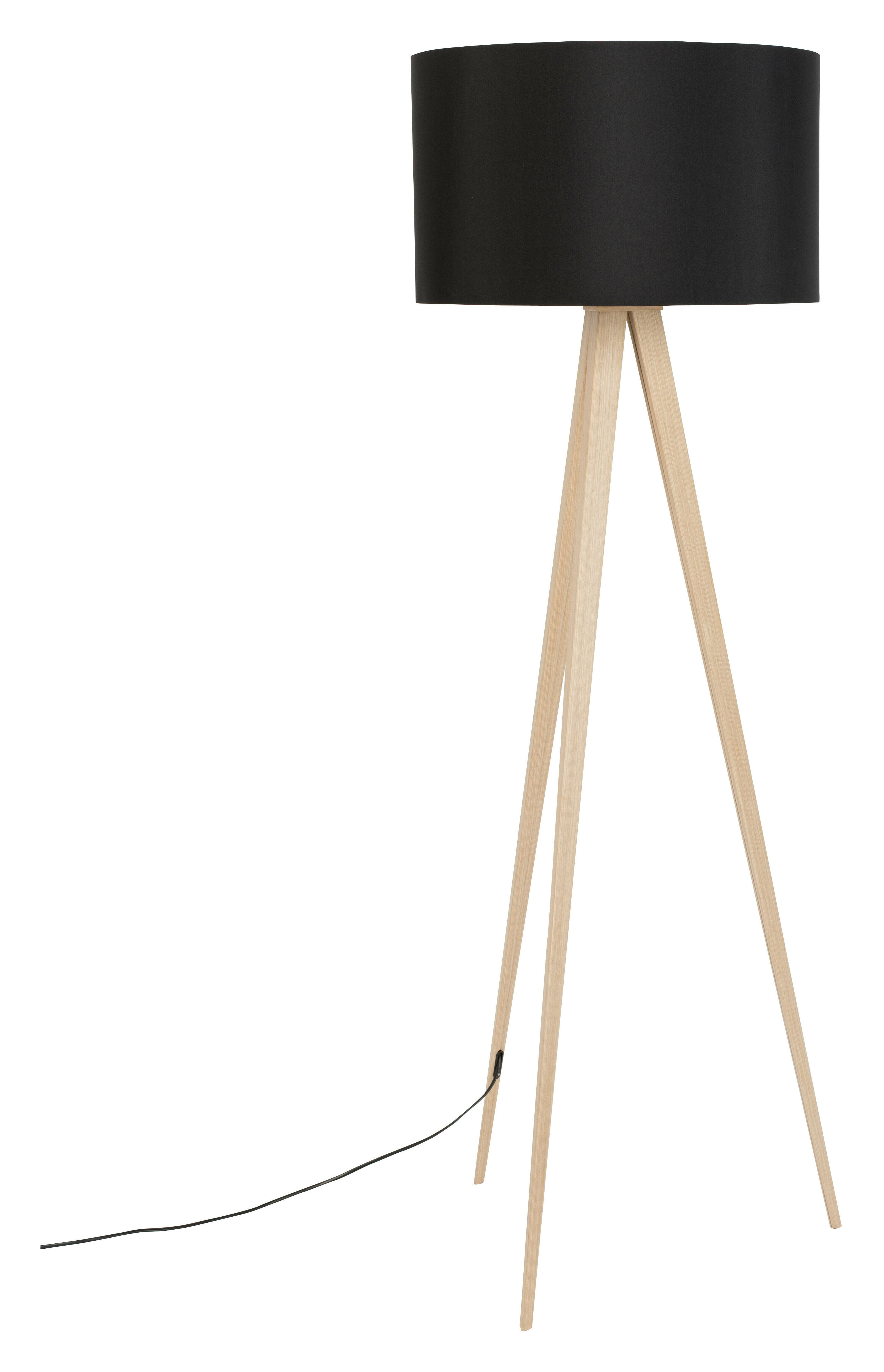 Zuiver Vloerlamp 'Tripod' 151cm, kleur Naturel/Zwart