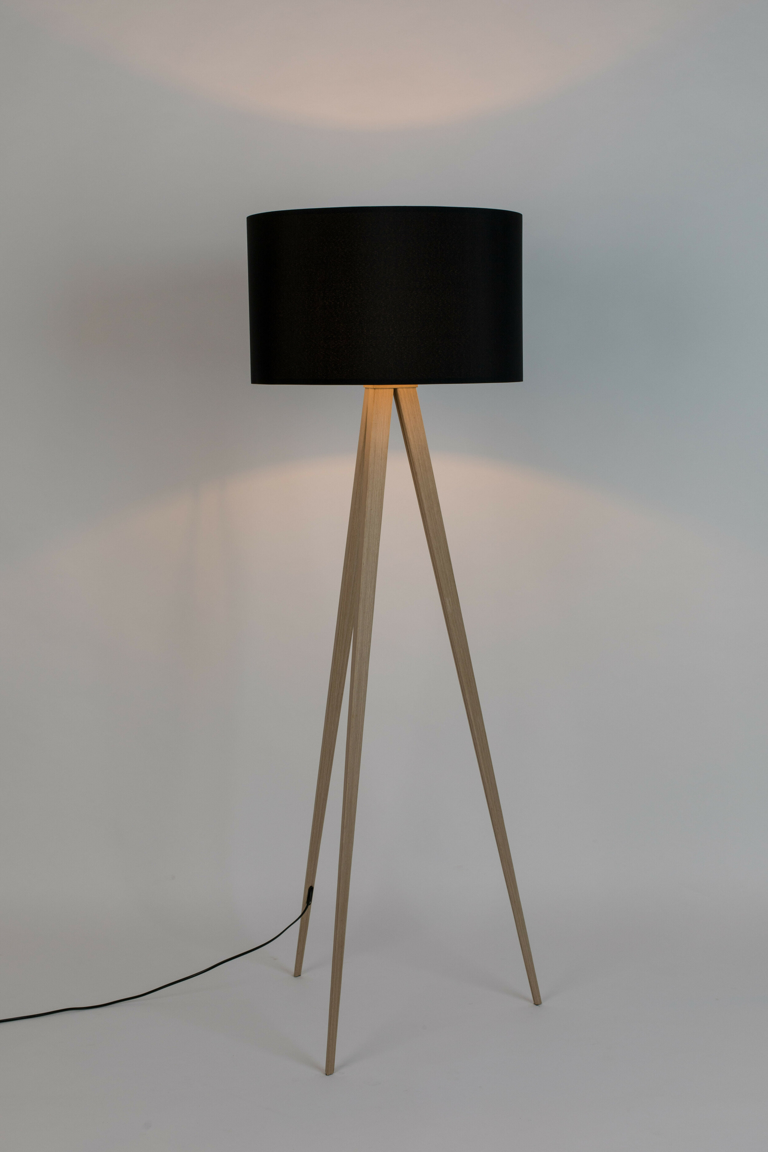 Zuiver Vloerlamp 'Tripod' 151cm, kleur Naturel/Zwart