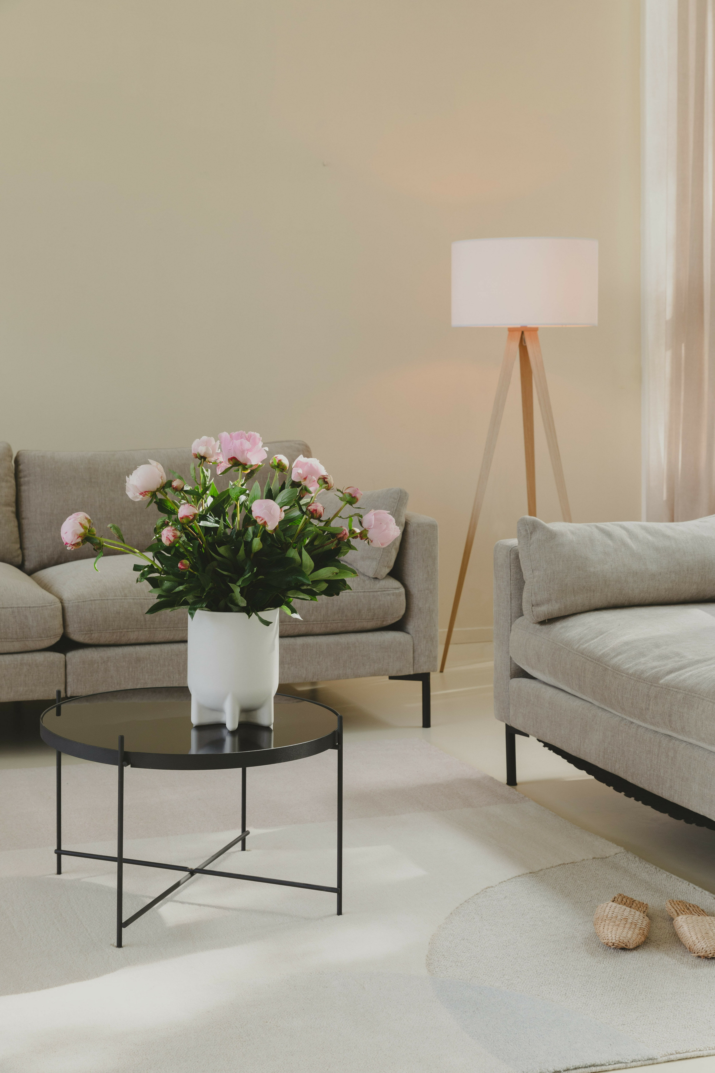 Zuiver Vloerlamp 'Tripod' 151cm, kleur Naturel/Wit