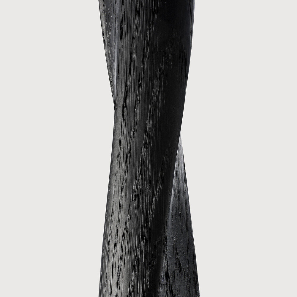 Ethnicraft Ronde Eettafel 'Torsion' Gevernist Eikenhout, 127cm, kleur Zwart