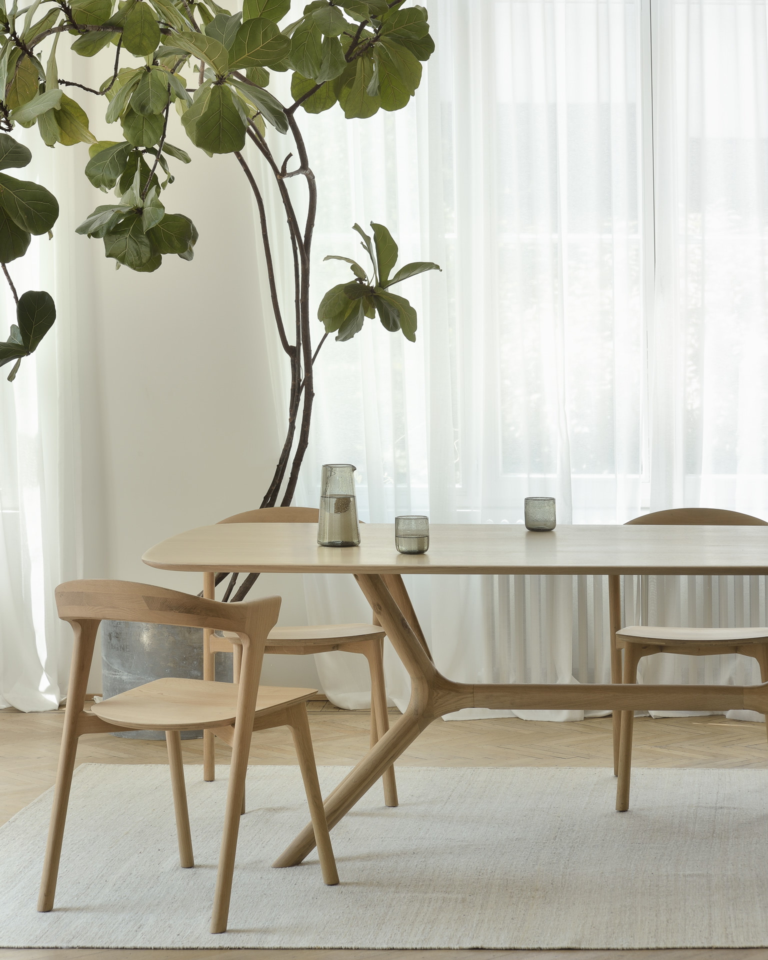 Ethnicraft Eettafel 'X' Geolied Eikenhout, 250 x 100cm
