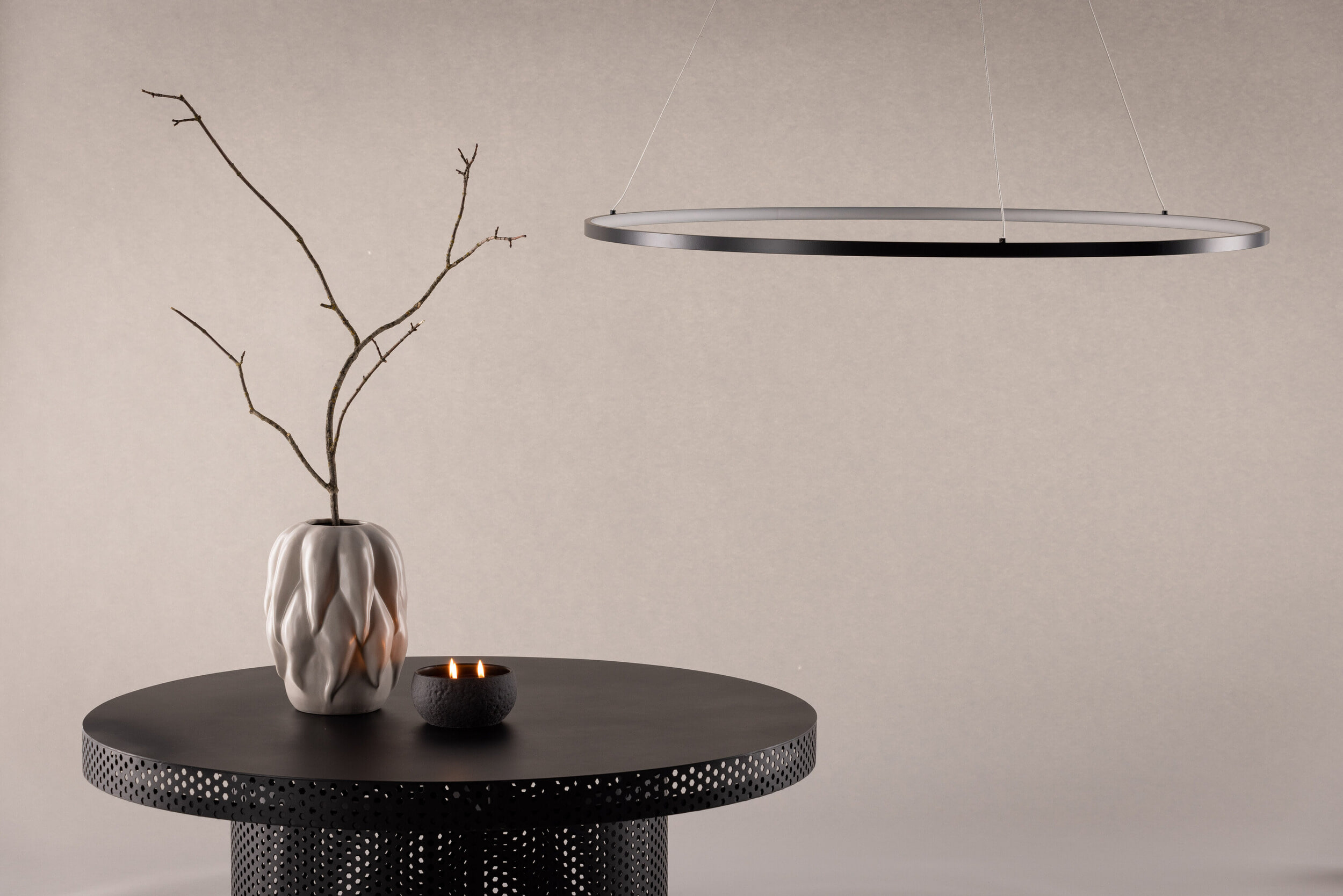 Nohr Hanglamp 'Isaias' Ring LED 100cm, kleur zwart