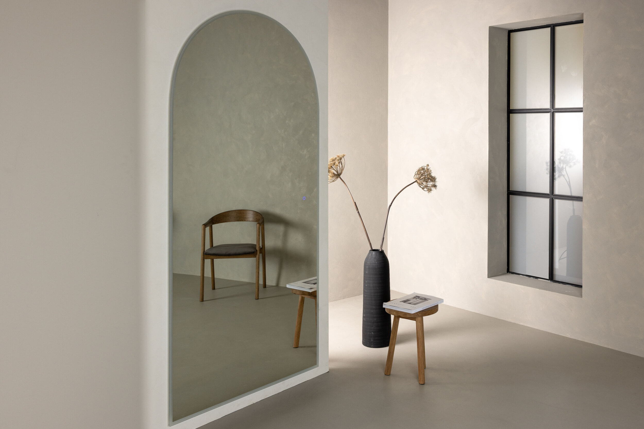 Nohr Gebogen Spiegel 'Daralyn' Met LED-verlichting, 210 x 100cm