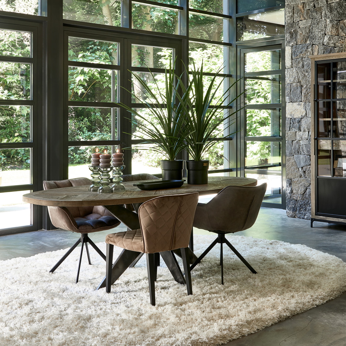 Rivièra Maison Ovale Eettafel 'Falcon Crest' Eikenhout, 230 x 105cm