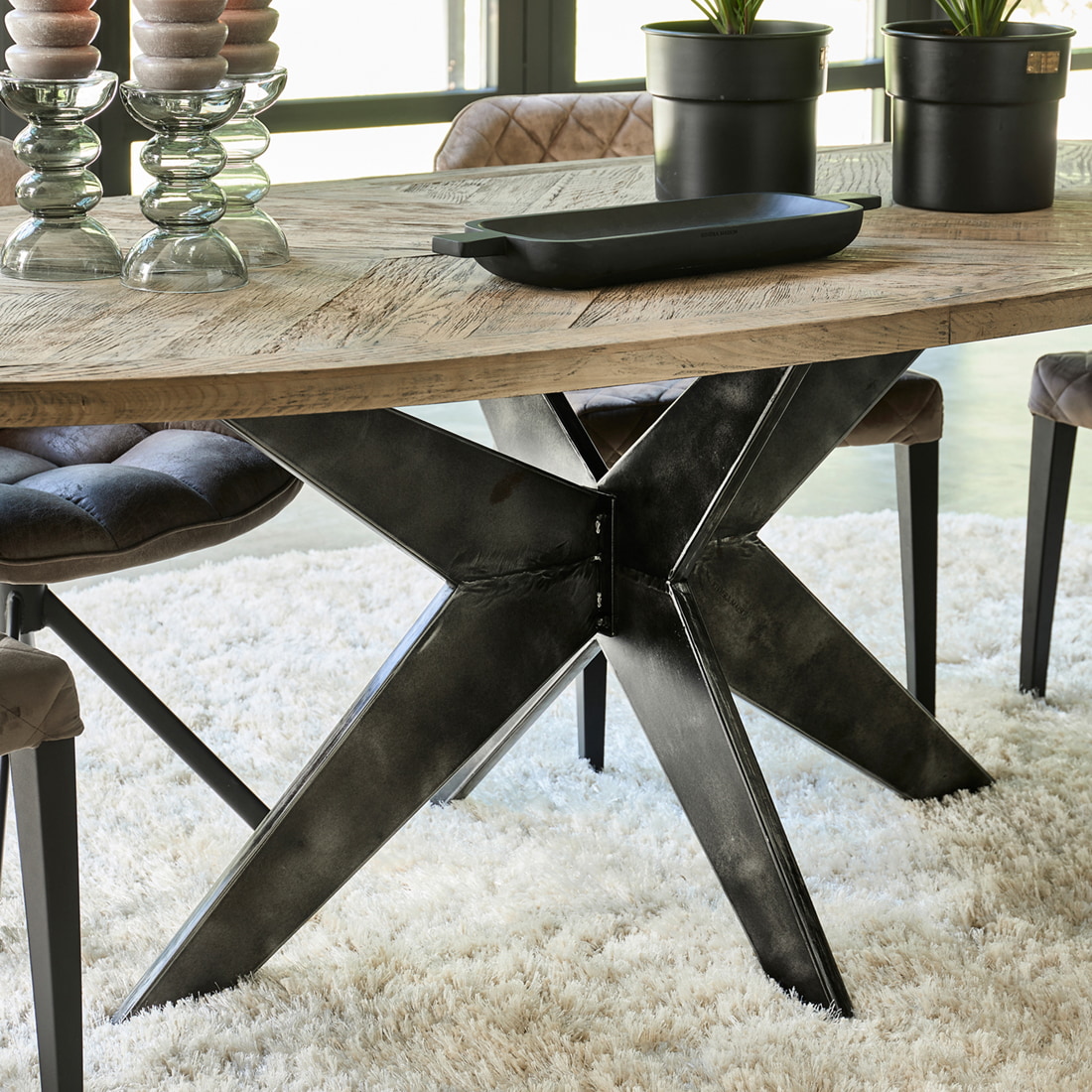 Rivièra Maison Ovale Eettafel 'Falcon Crest' Eikenhout, 230 x 105cm