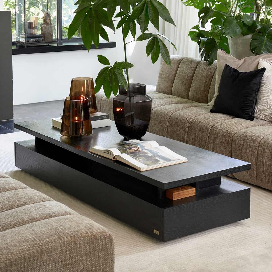 Rivièra Maison Salontafel 5th Avenue Eikenhout, 200 x 70cm - Black