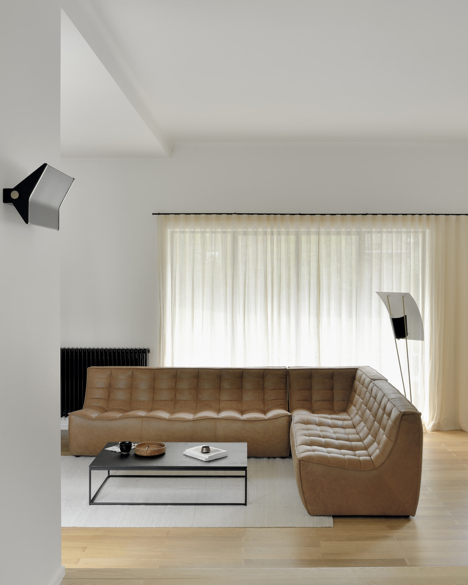 Ethnicraft Modulaire Bank 'N701' Leder, 2-zits, kleur Old Saddle