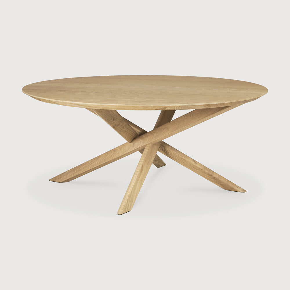 Ethnicraft Ronde Salontafel 'Mikado' Geolied Eikenhout, 100cm