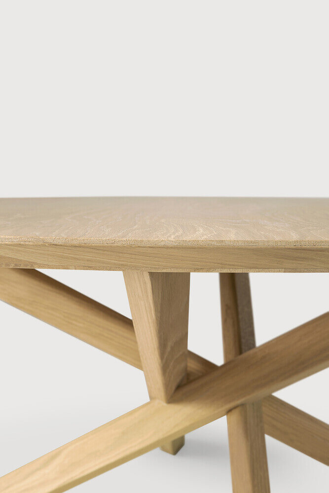 Ethnicraft Ronde Salontafel 'Mikado' Geolied Eikenhout, 100cm