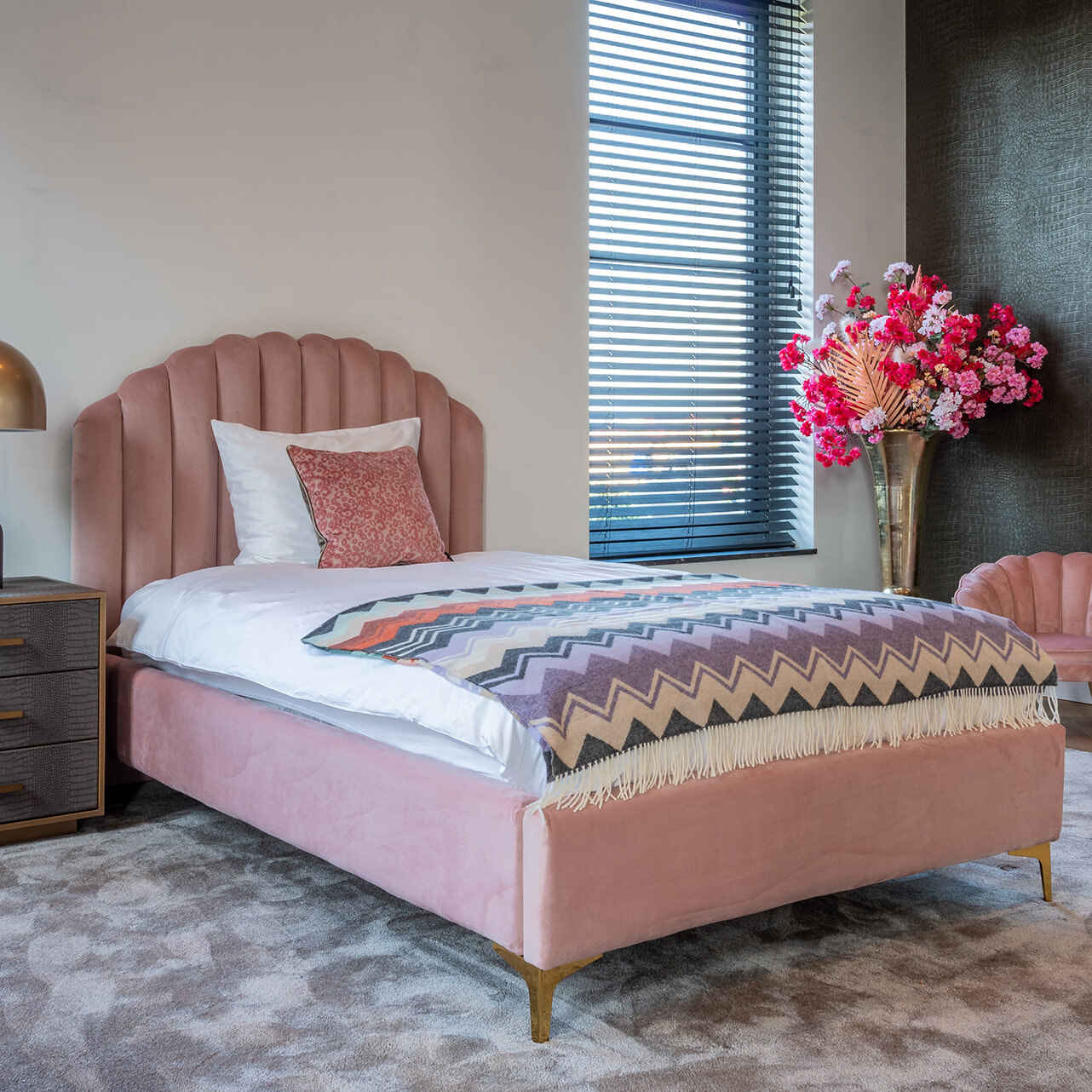 Richmond Bed 'Belmond' 120 x 200cm, kleur Roze