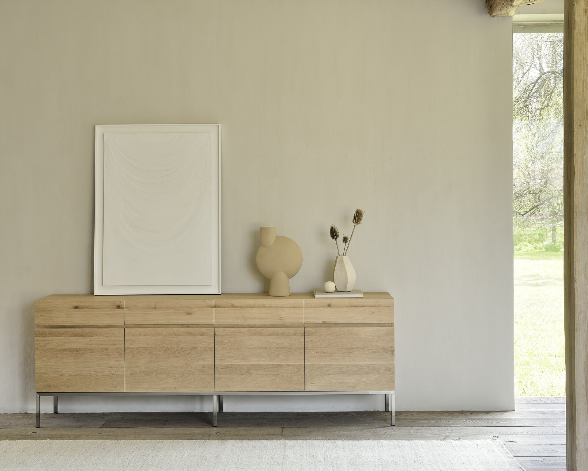 Ethnicraft Vloerkleed 'Nomad' Wol, 200 x 300cm, kleur Zand