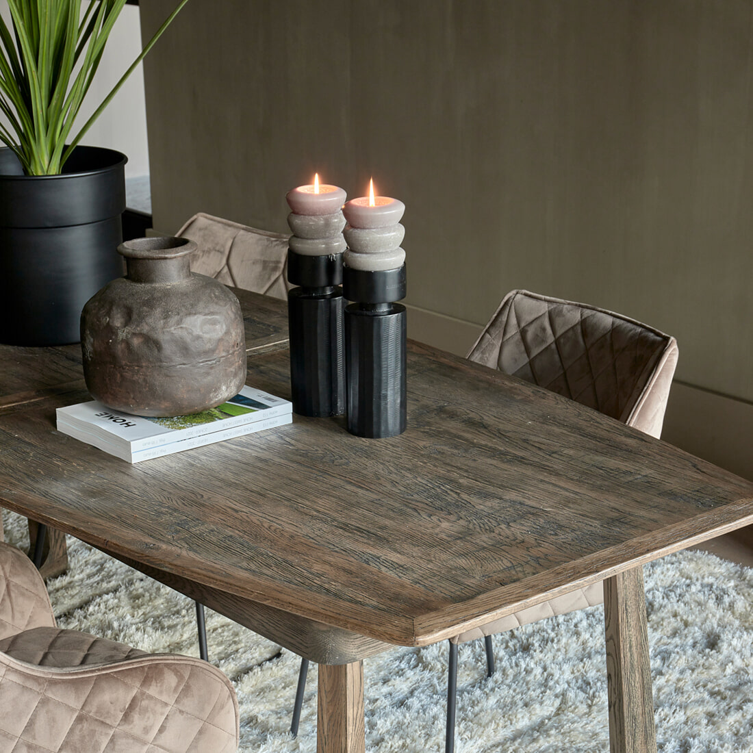 Rivièra Maison Uitschuifbare Eettafel 'Miller' Eikenhout, 220/275/330 x 100 cm