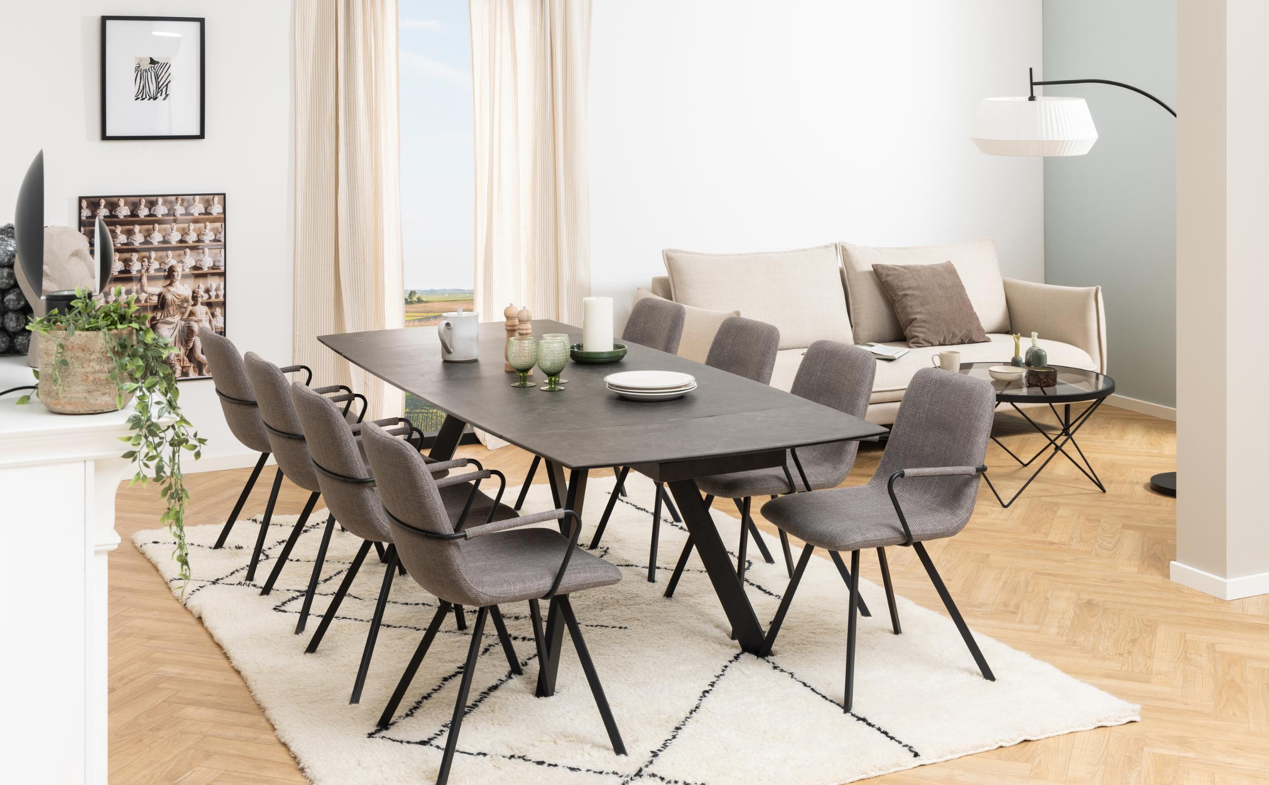 Bendt Uitschuifbare Eettafel 'Cresencio' Keramiek, 160/240 x 97cm