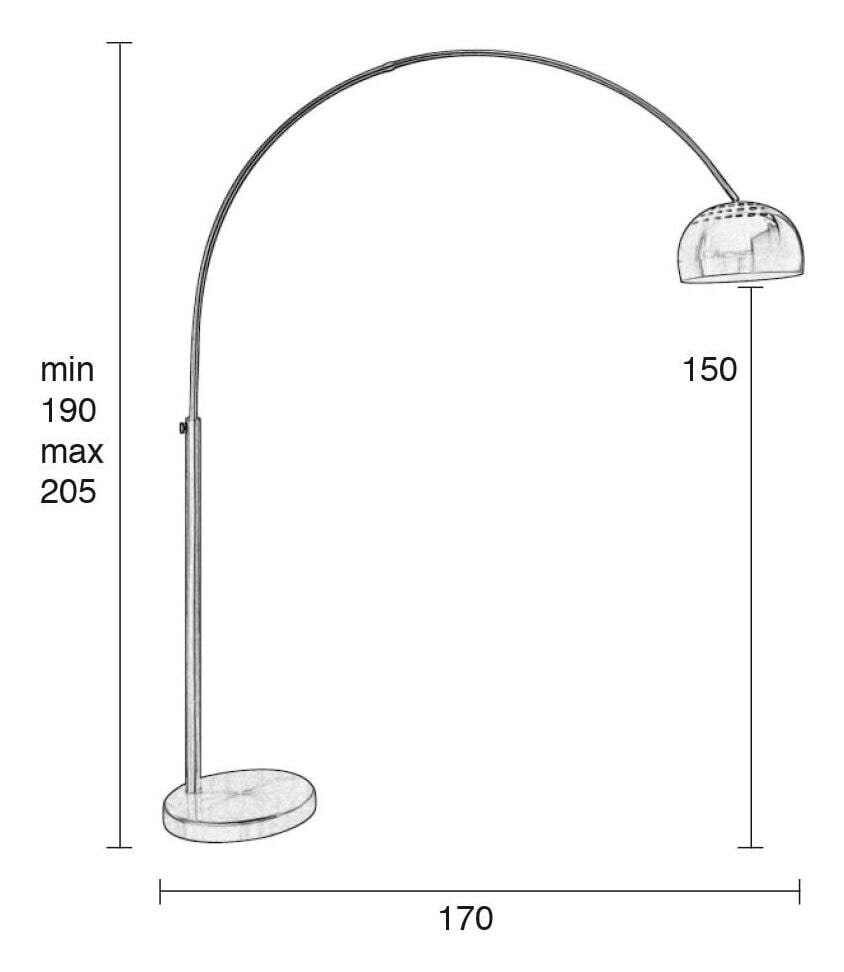 Zuiver Verstelbare Vloerlamp 'Metal' 190-205cm, kleur Koper