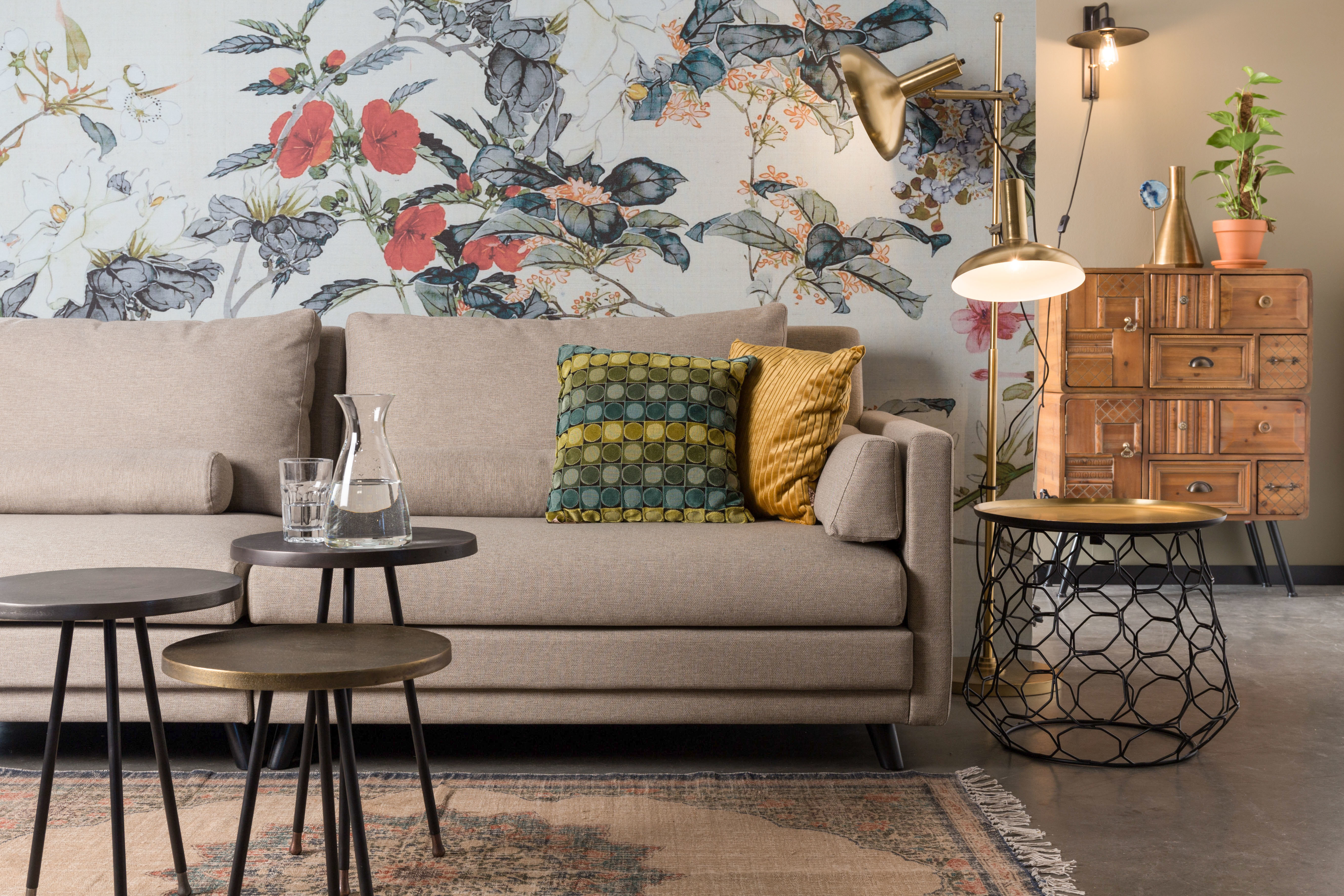 Dutchbone Vloerlamp 'Karish' 2-lamps, 160cm