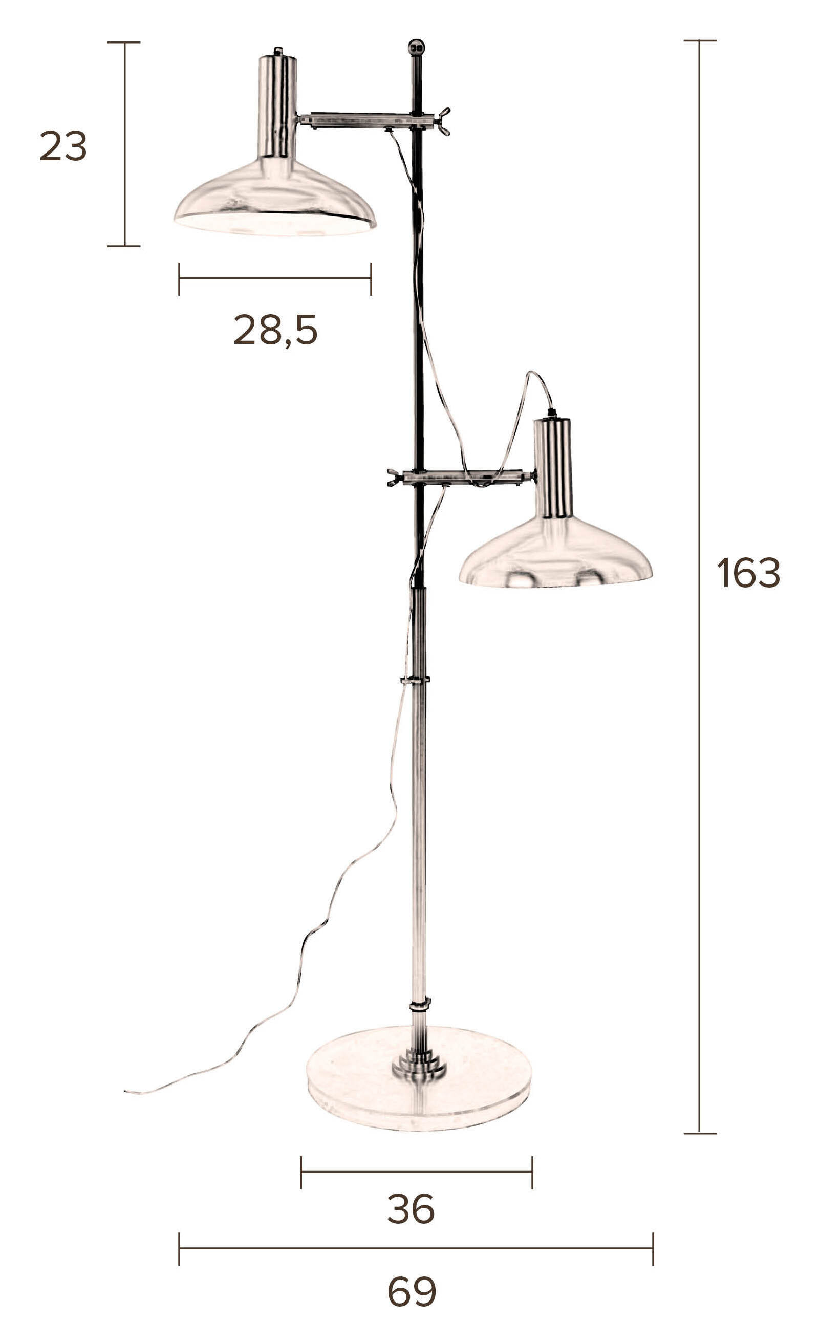 Dutchbone Vloerlamp 'Karish' 2-lamps, 160cm