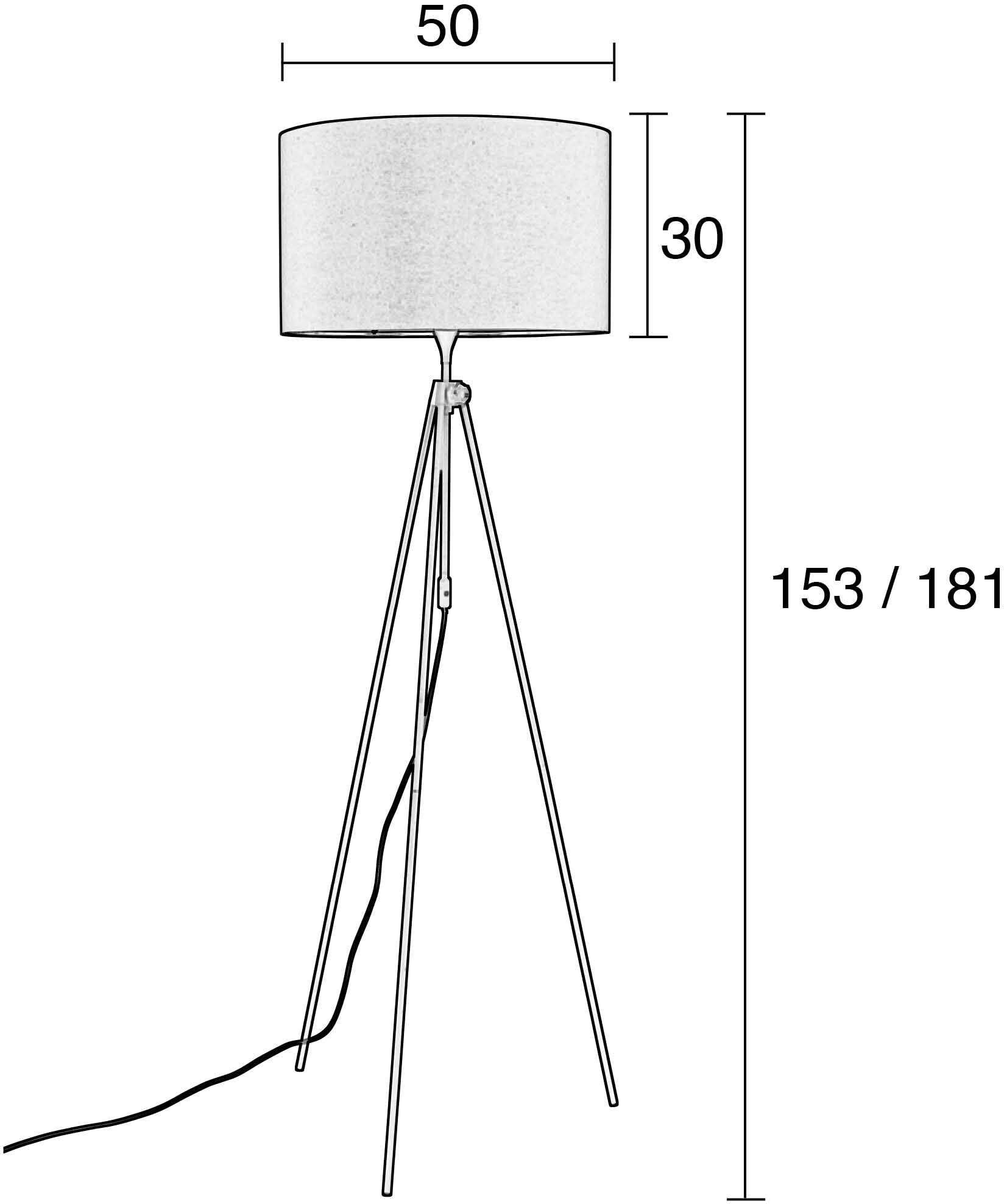 Zuiver Verstelbare Vloerlamp 'Lesley' 153-181cm, kleur Zwart