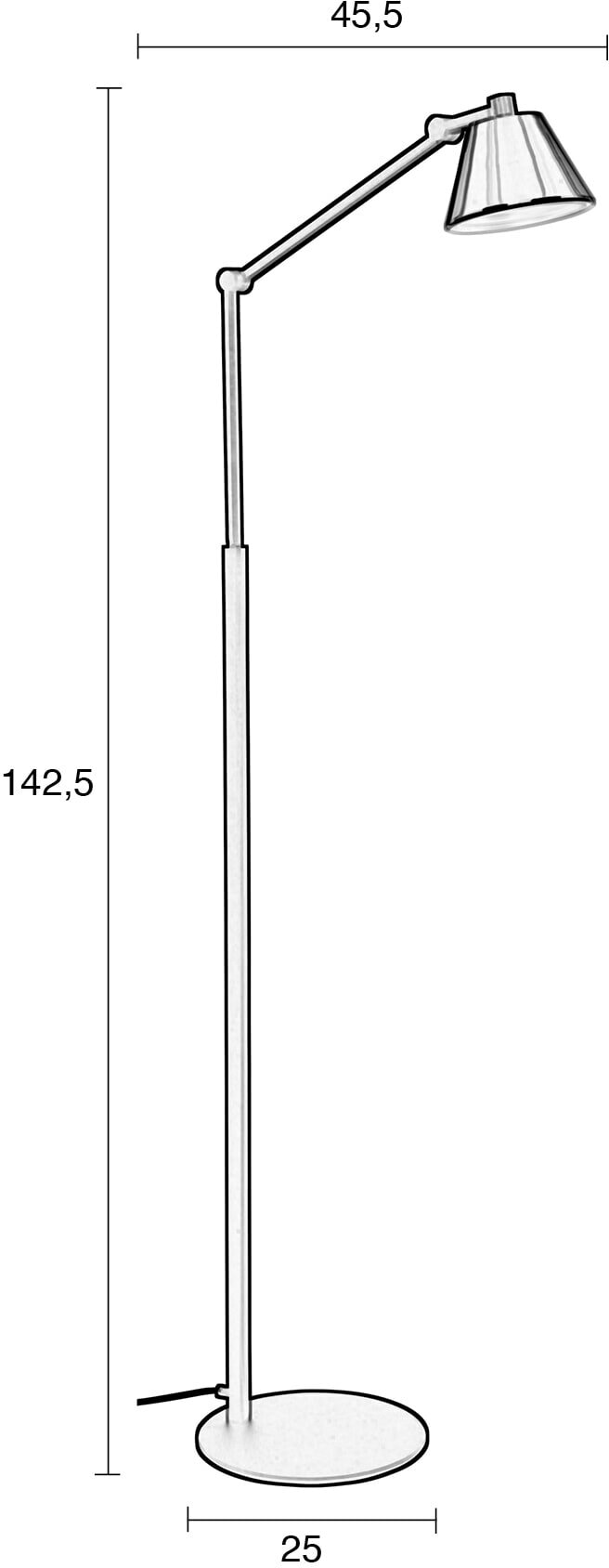 Zuiver Vloerlamp 'Lub' 142cm, kleur Zwart