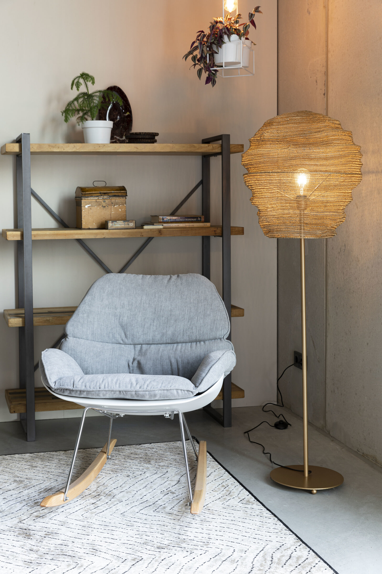 ZILT Vloerlamp 'Deepika', 154cm, kleur Goud