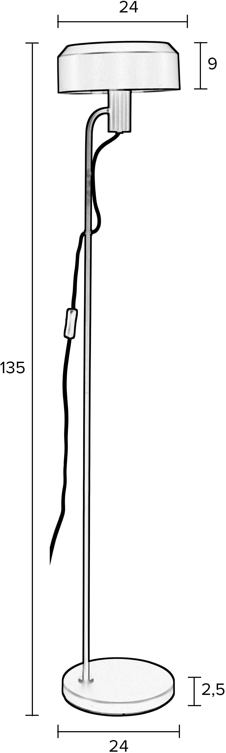 ZILT Vloerlamp 'Isaiah' 135cm, kleur Zwart