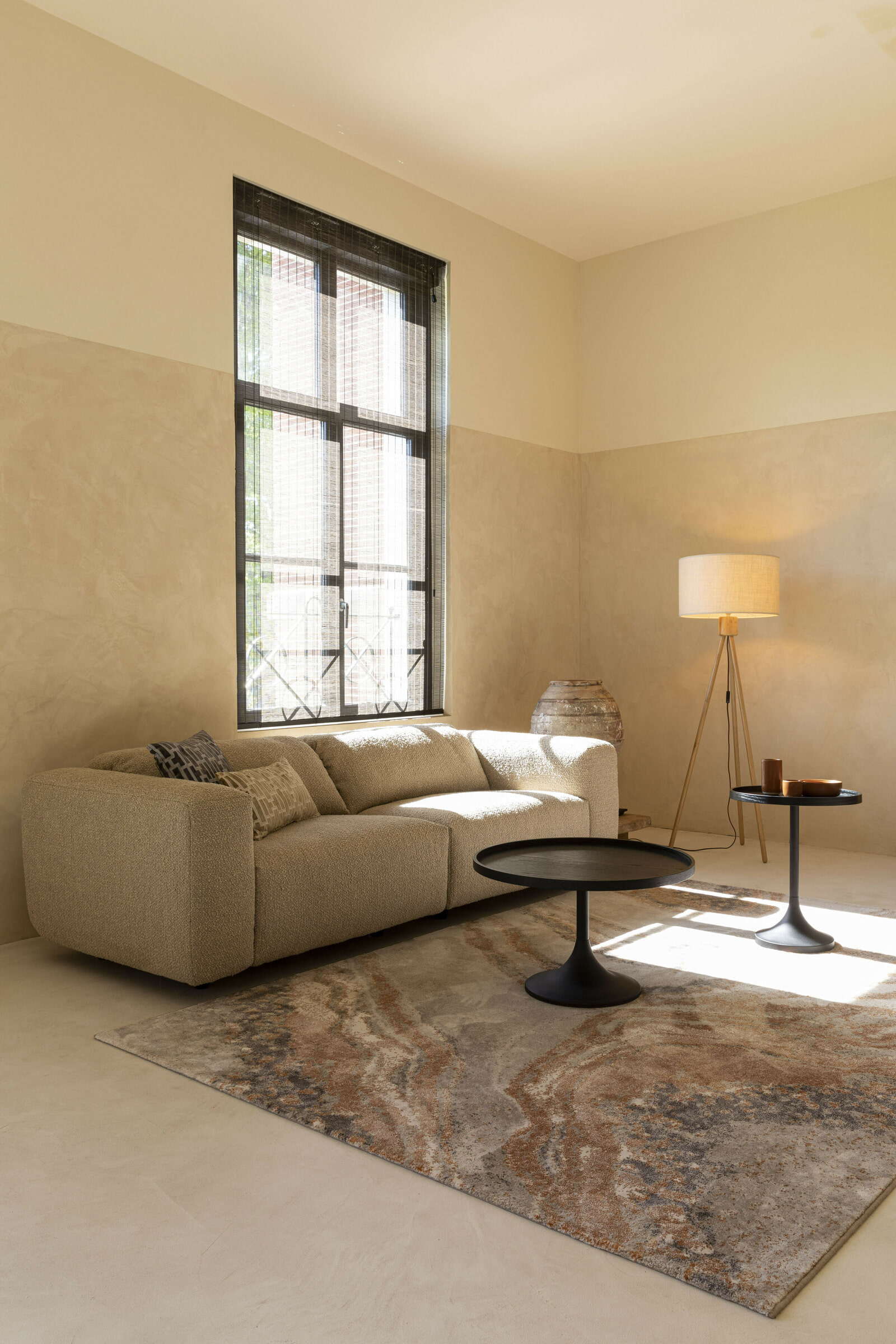Zuiver Vloerlamp 'Fan Bamboo' Bamboe en linnen, 155cm